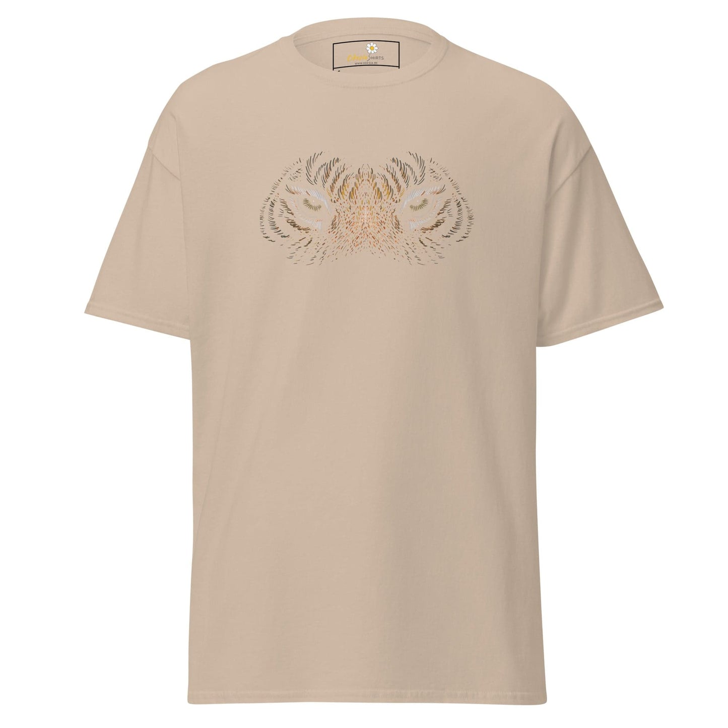 Men’s classic t-shirt - WILD LIFE TIGER EYES - REGULAR - Sand / S