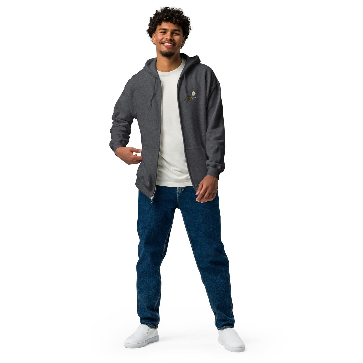 ODESIA’S Unisex heavy blend zip hoodie - Dark Heather / S