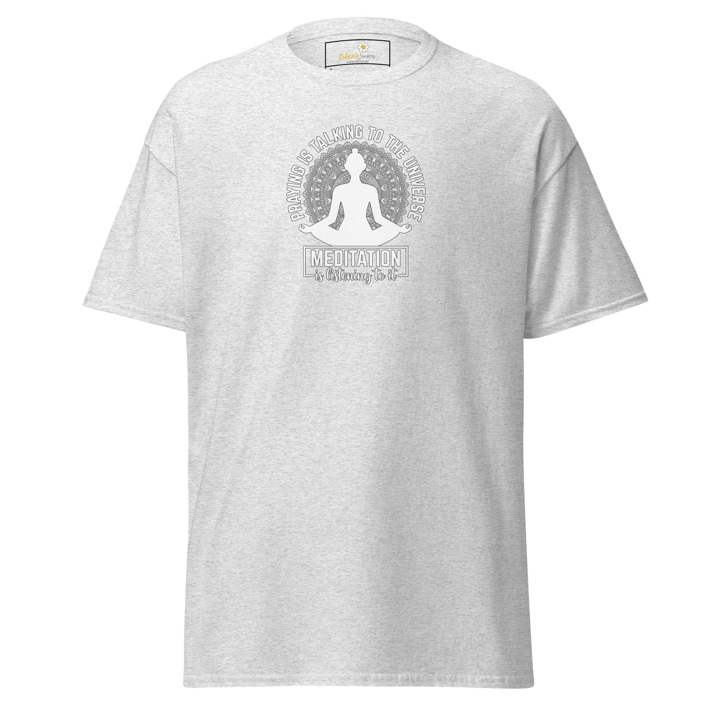 Unisex classic tee - SPIRITUAL MEDITATION IS LISTENING - REGULAR - Ash / S