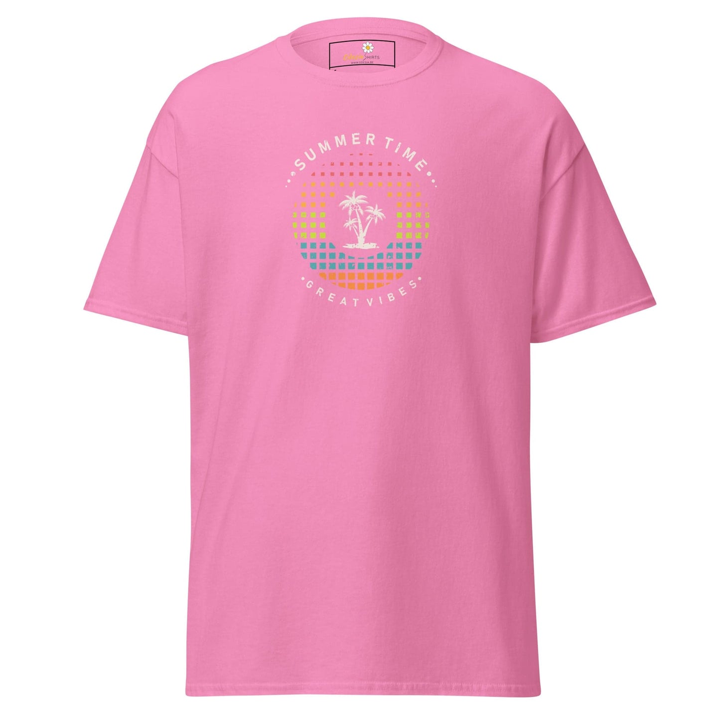 Unisex classic t-shirt - SUMMER GREAT VIBES - REGULAR - Azalea / S