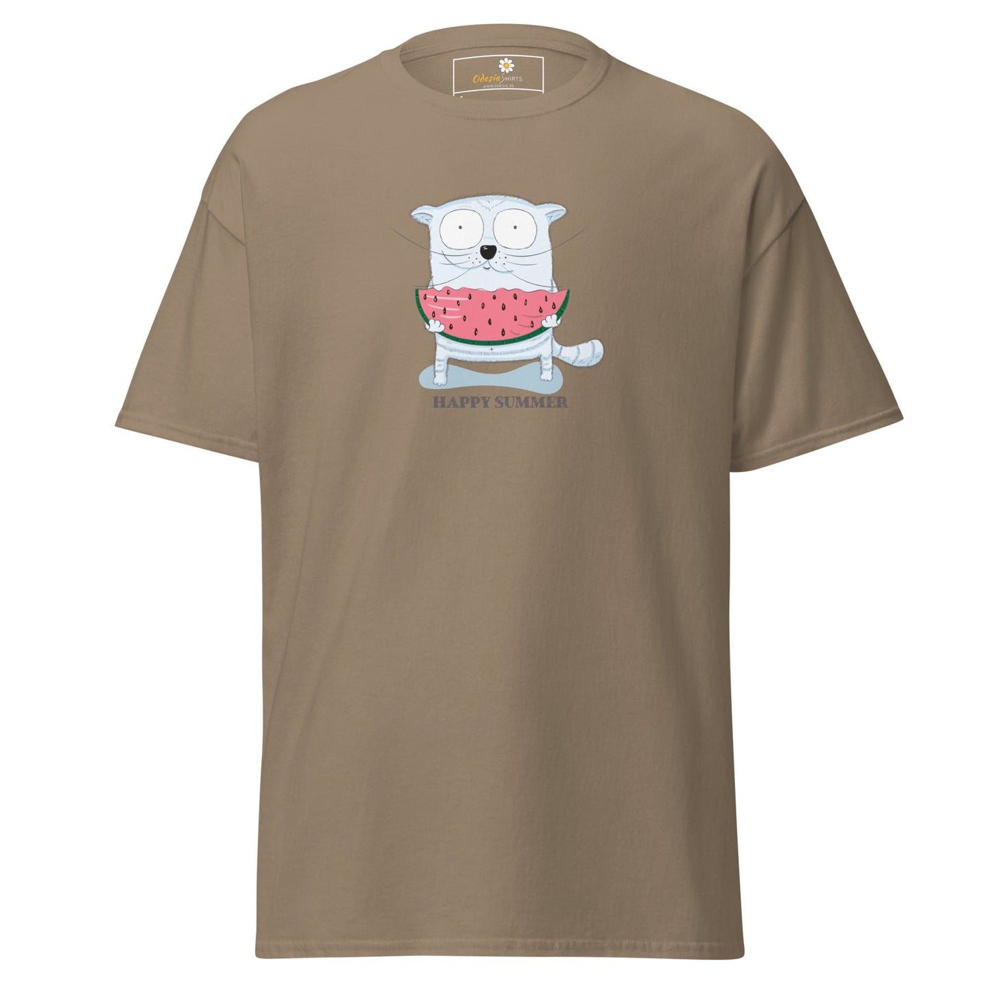Unisex classic t-shirt - FUN ANIMALS HAPPY SUMMER - REGULAR - Brown Savana / S