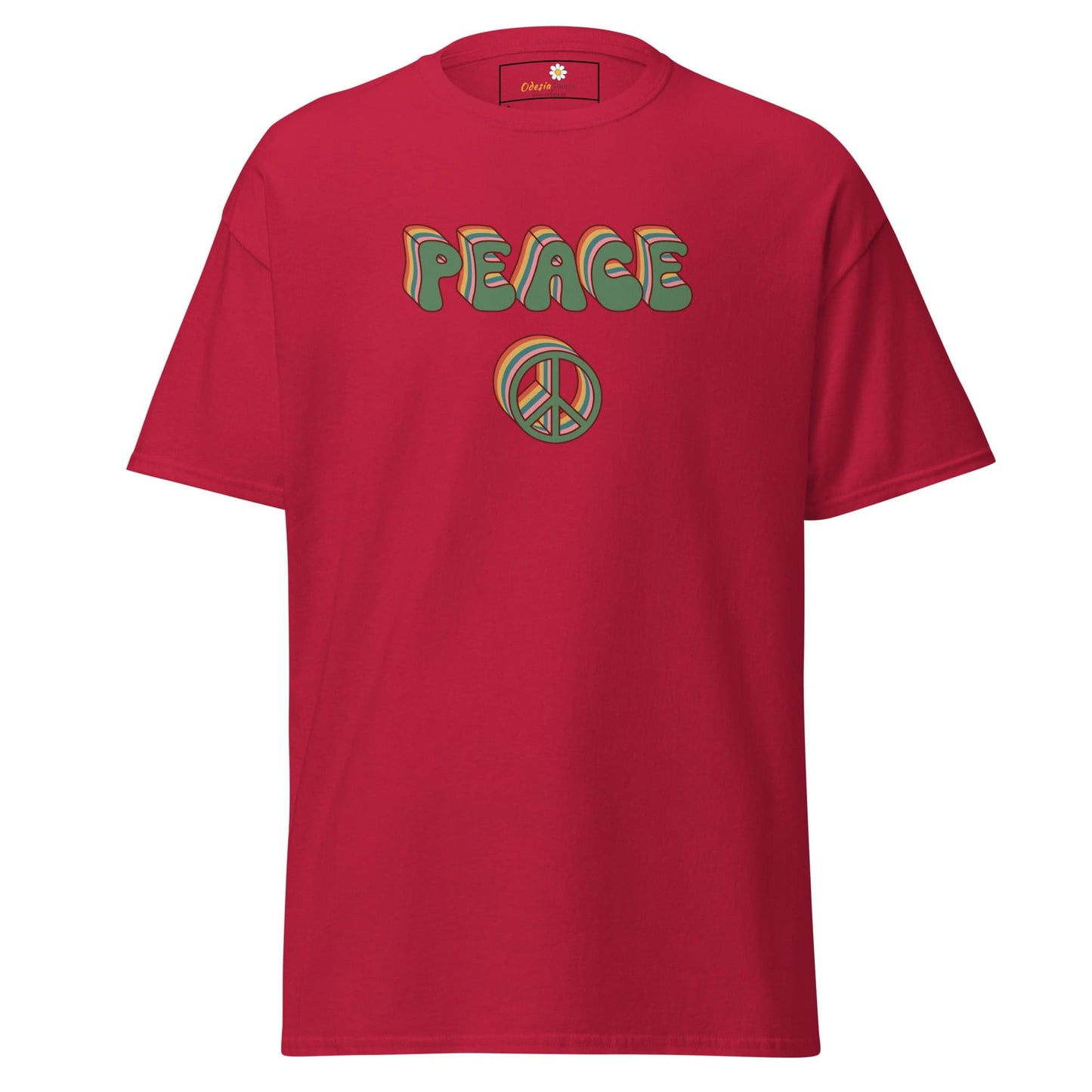 Unisex classic t-shirt - TEXT PEACE - REGULAR - Cardinal / S