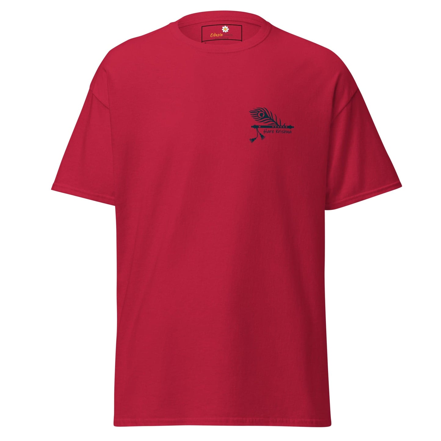 Unisex classic tee - SPIRITUAL KRISHNA’S FLUTE POCKET - REGULAR - Cardinal / S
