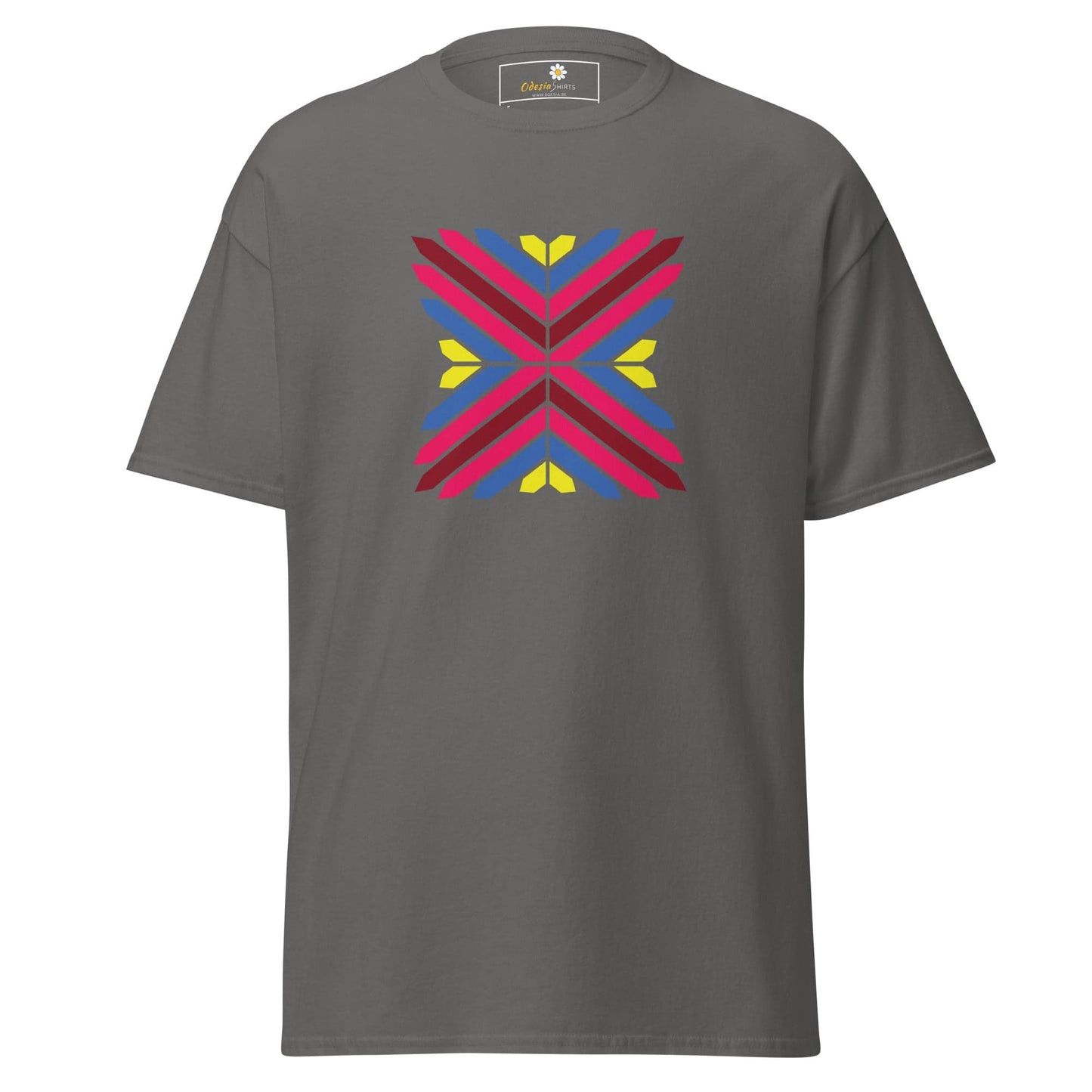 Unisex classic tee - ABSTRACT TRIANGLES - REGULAR - Charcoal / S