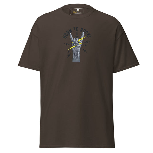 Unisex classic tee - MUSIC BORN TO ROCK - REGULAR - Dark Chocolate / S