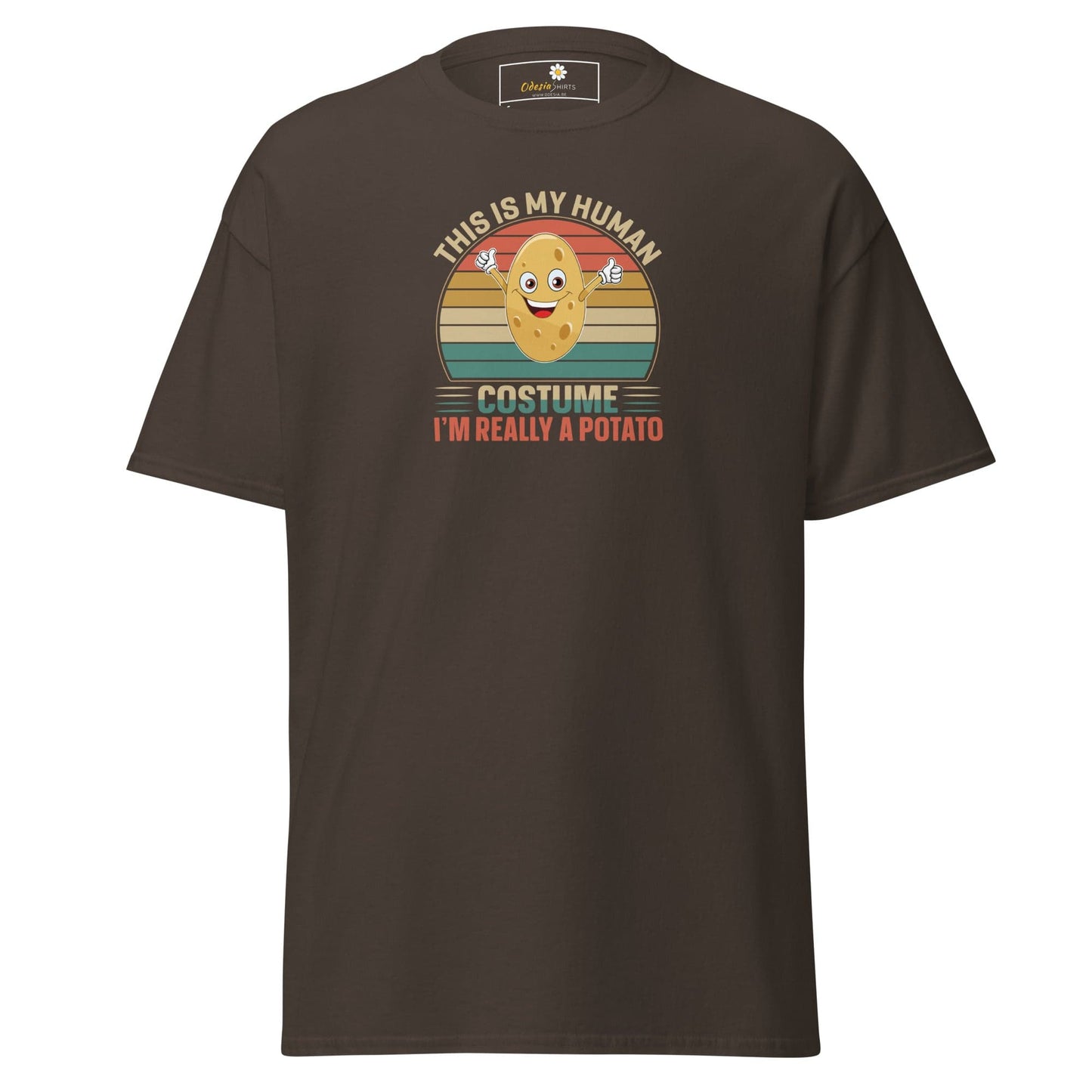 Unisex classic t-shirt - FUN POTATO HUMAN COSTUME - REGULAR - Dark Chocolate / S