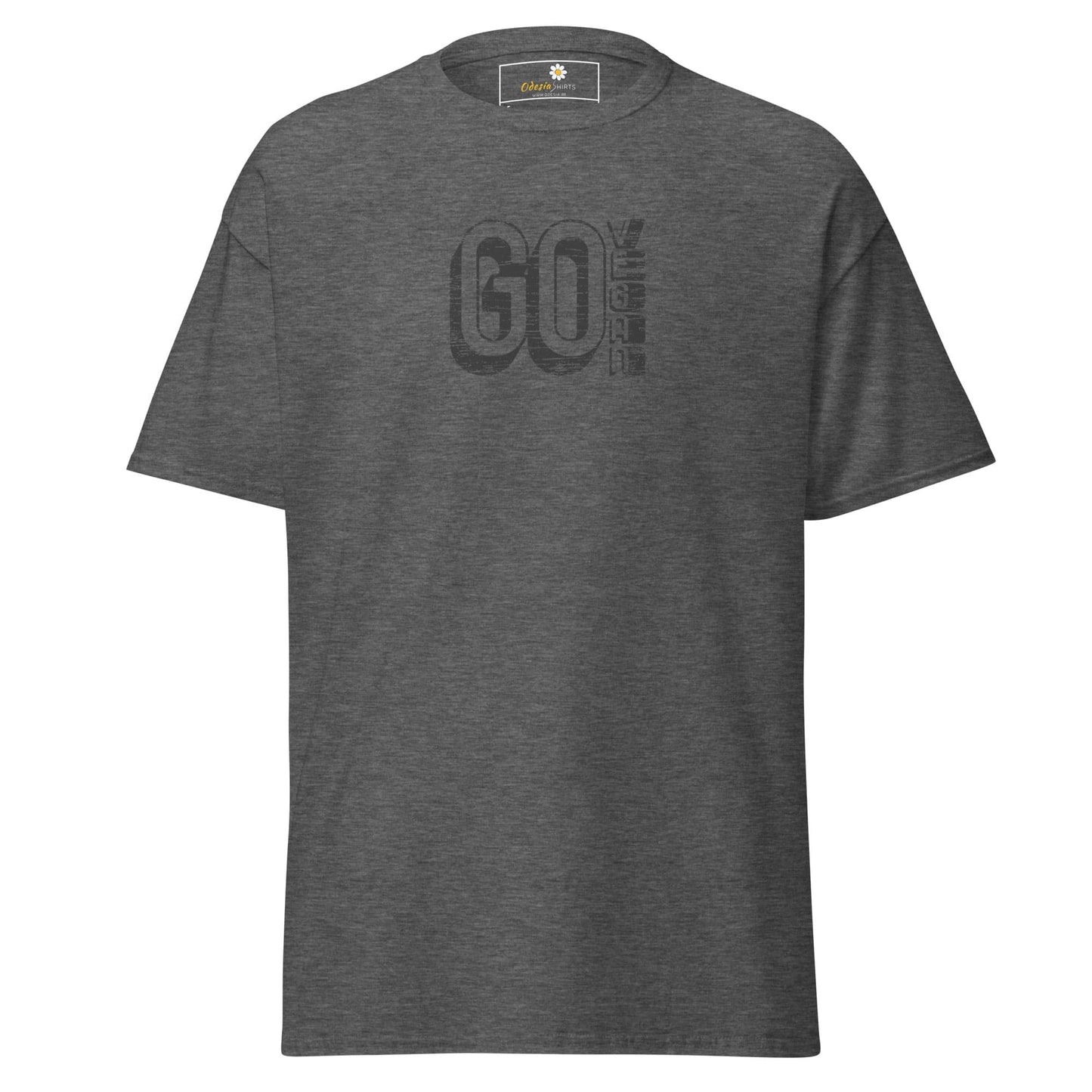 Unisex classic tee - GREEN GO VEGAN - REGULAR - Dark Heather / S
