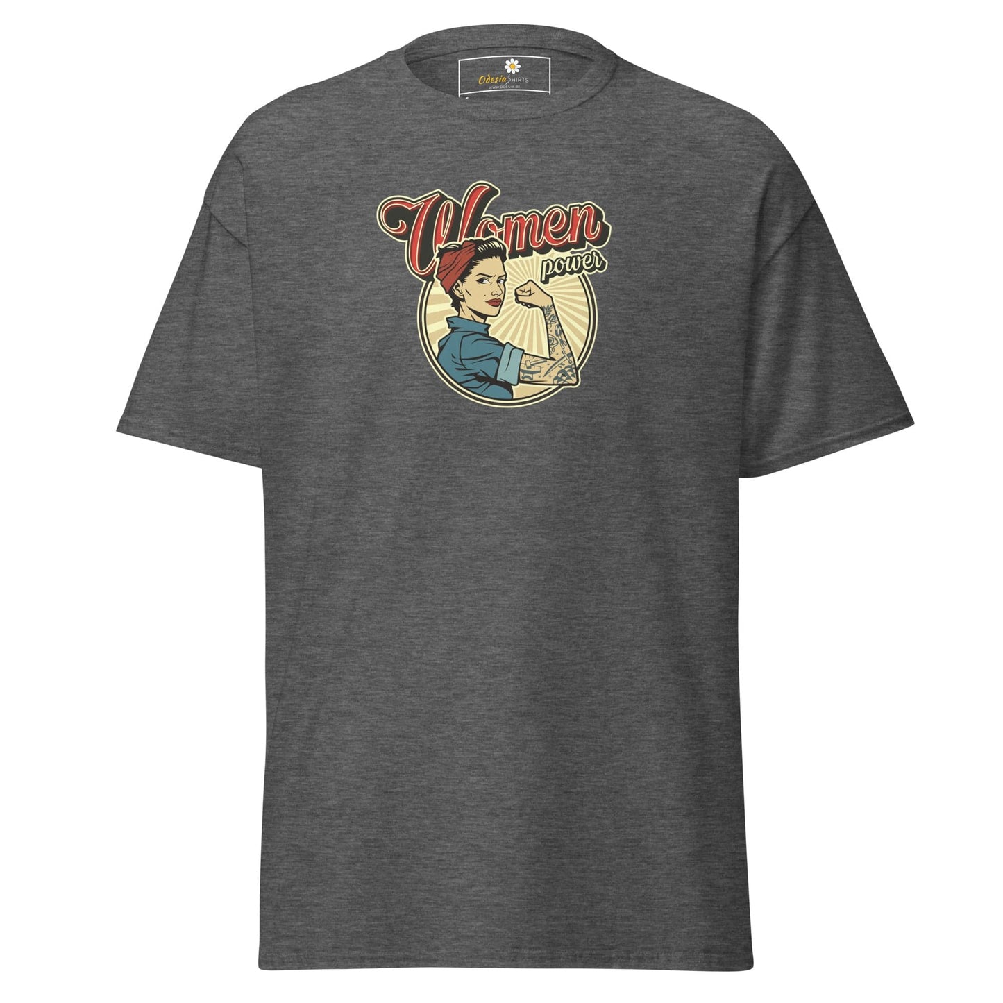 Unisex classic t-shirt - VINTAGE WOMEN POWER - REGULAR - Dark Heather / S