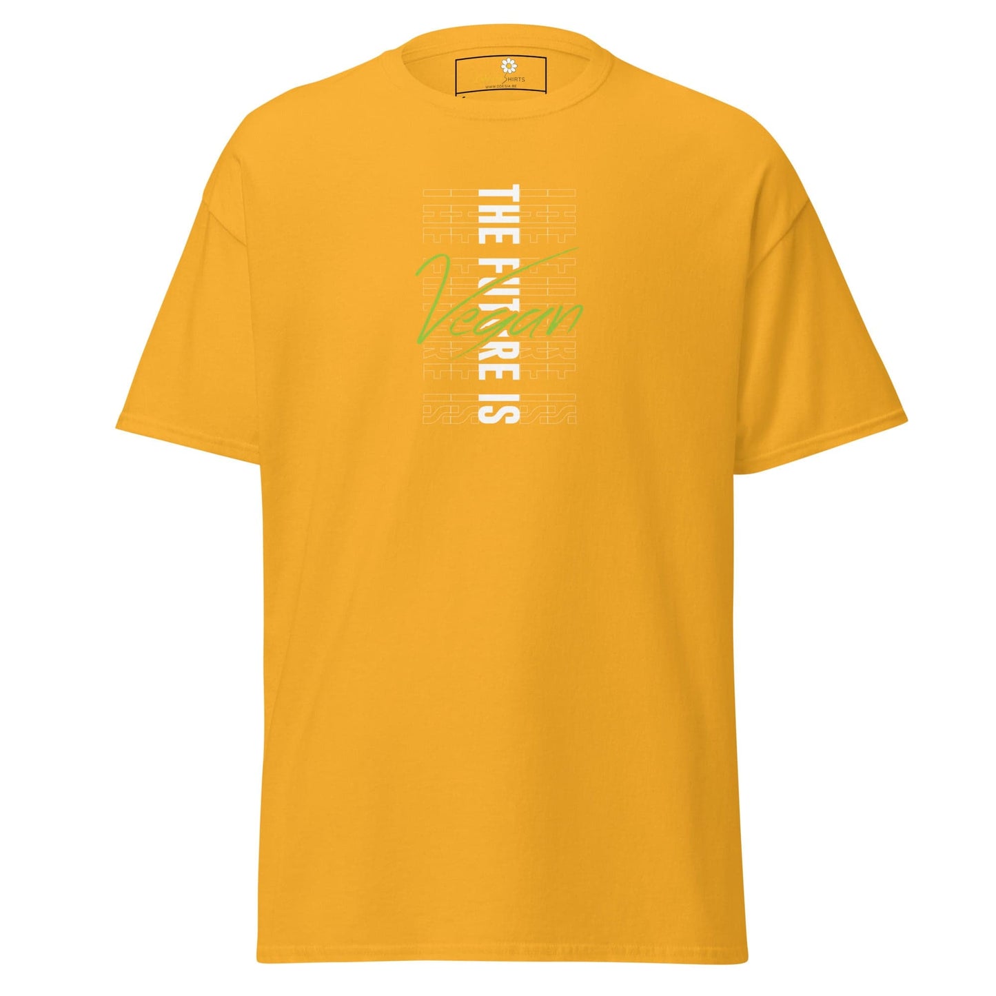 Unisex classic tee - GREEN THE FUTURE IS VEGAN - REGULAR - Gold / S
