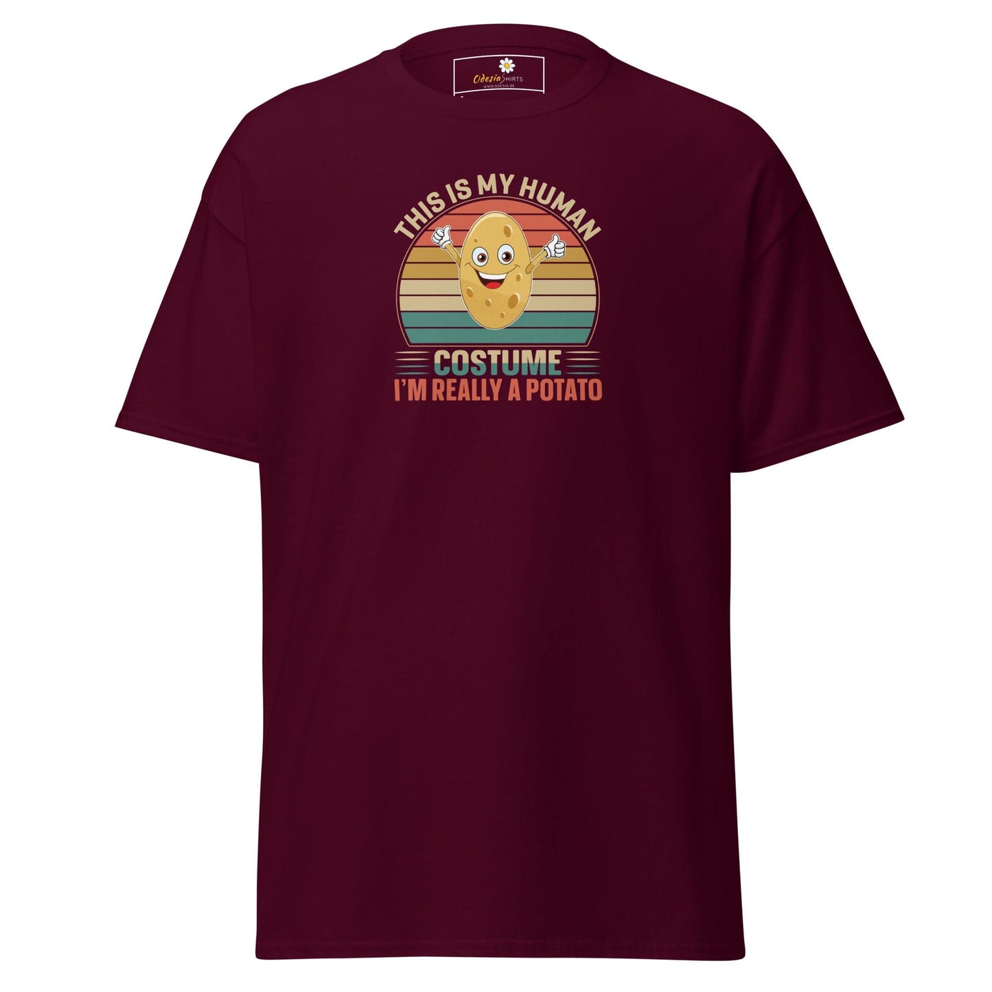 Unisex classic t-shirt - FUN POTATO HUMAN COSTUME - REGULAR - Maroon / S