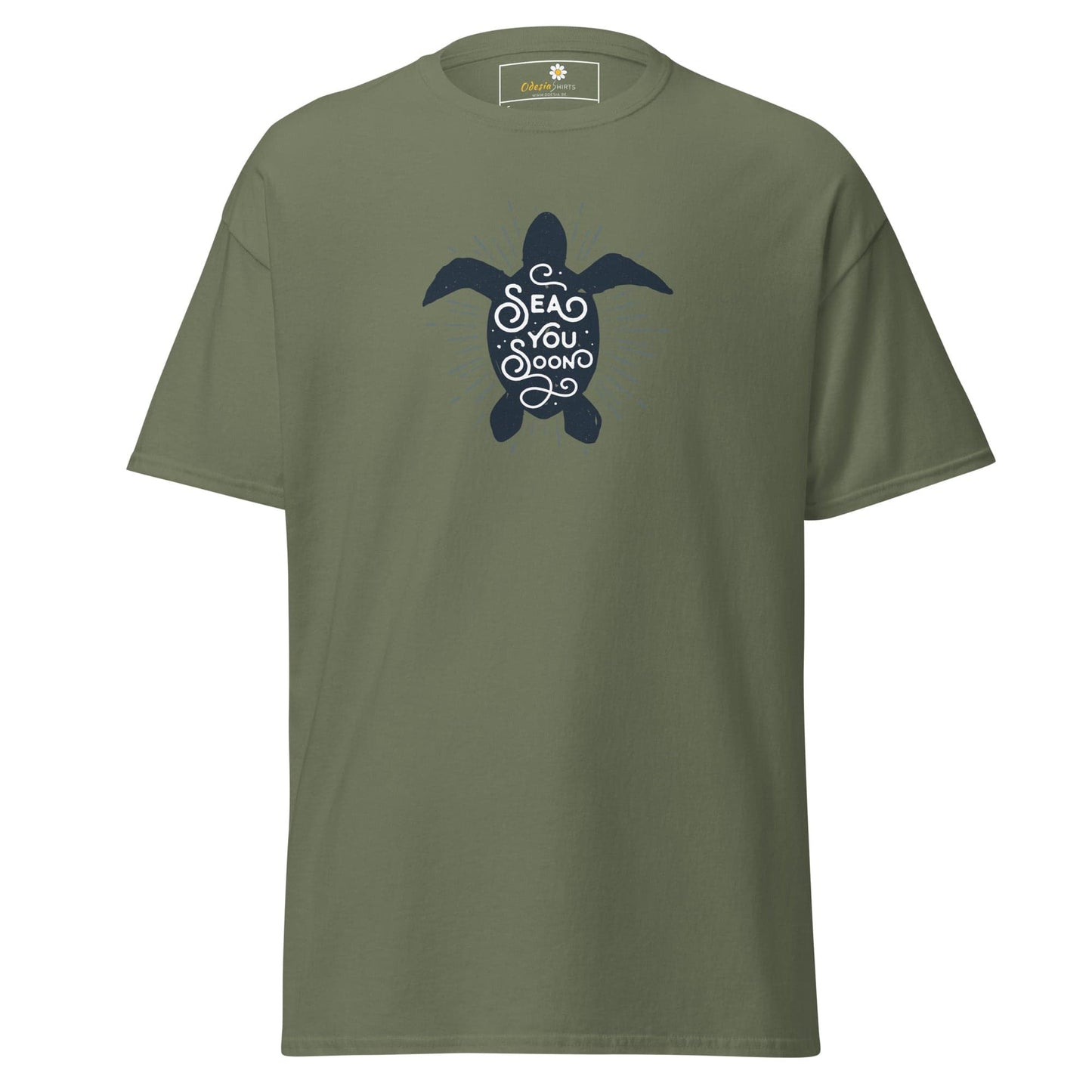 Unisex classic t-shirt - WILD LIFE TORTOISE SEE YOU - REGULAR - Military Green / S
