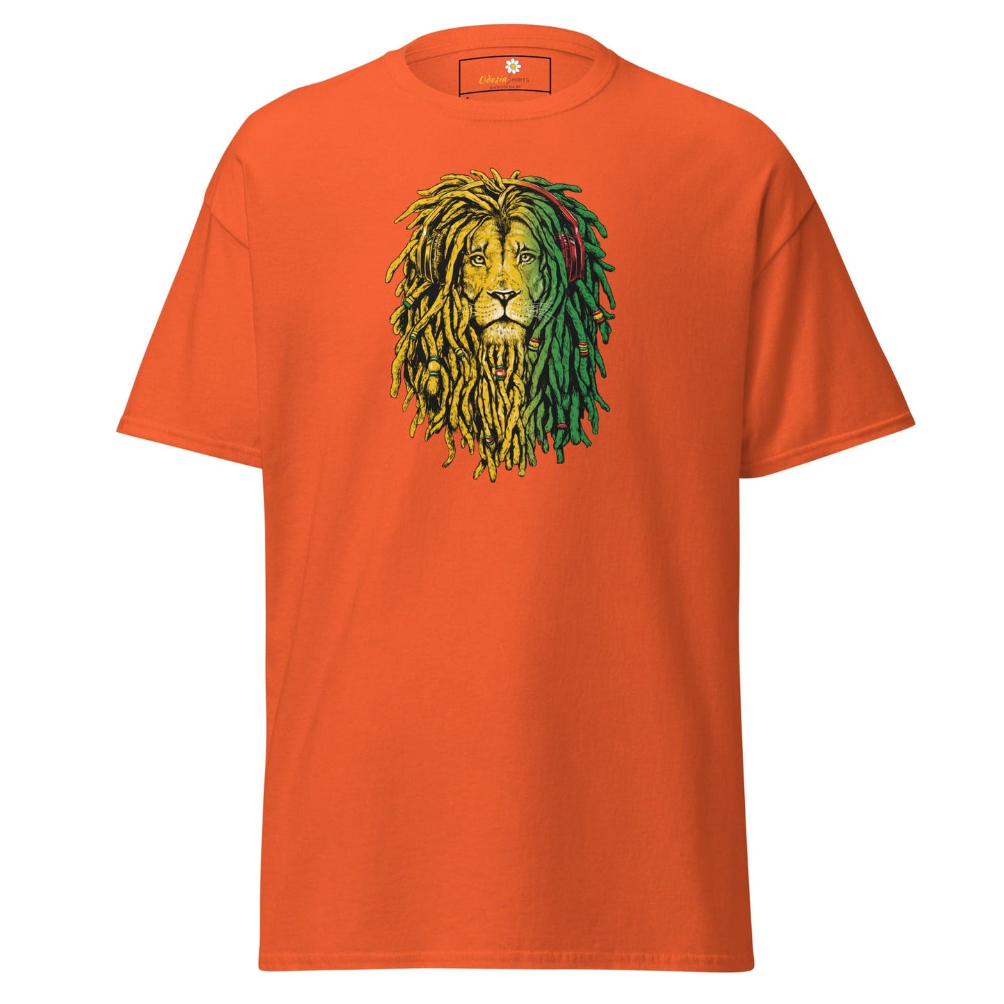 Unisex classic t-shirt - WILD LIFE REGGAE LION - REGULAR - Orange / S