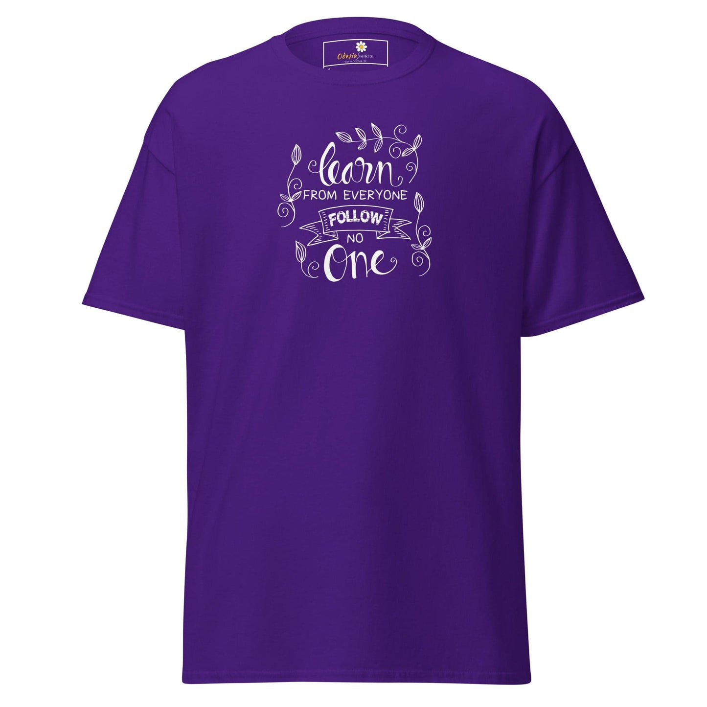 Unisex classic t-shirt - TEXT LEARN FROM EVERYONE - REGULAR - Purple / S