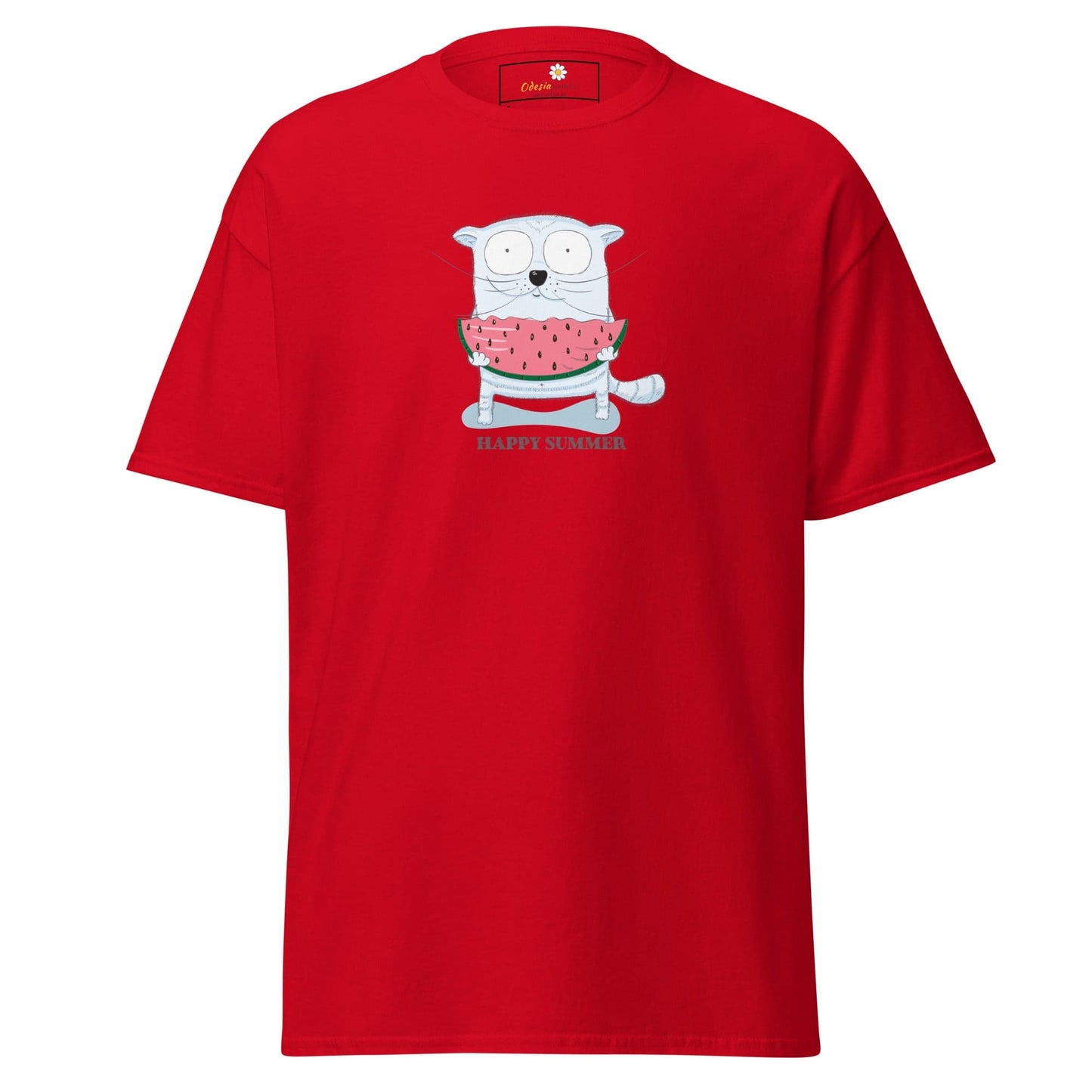 Unisex classic t-shirt - FUN ANIMALS HAPPY SUMMER - REGULAR - Red / S