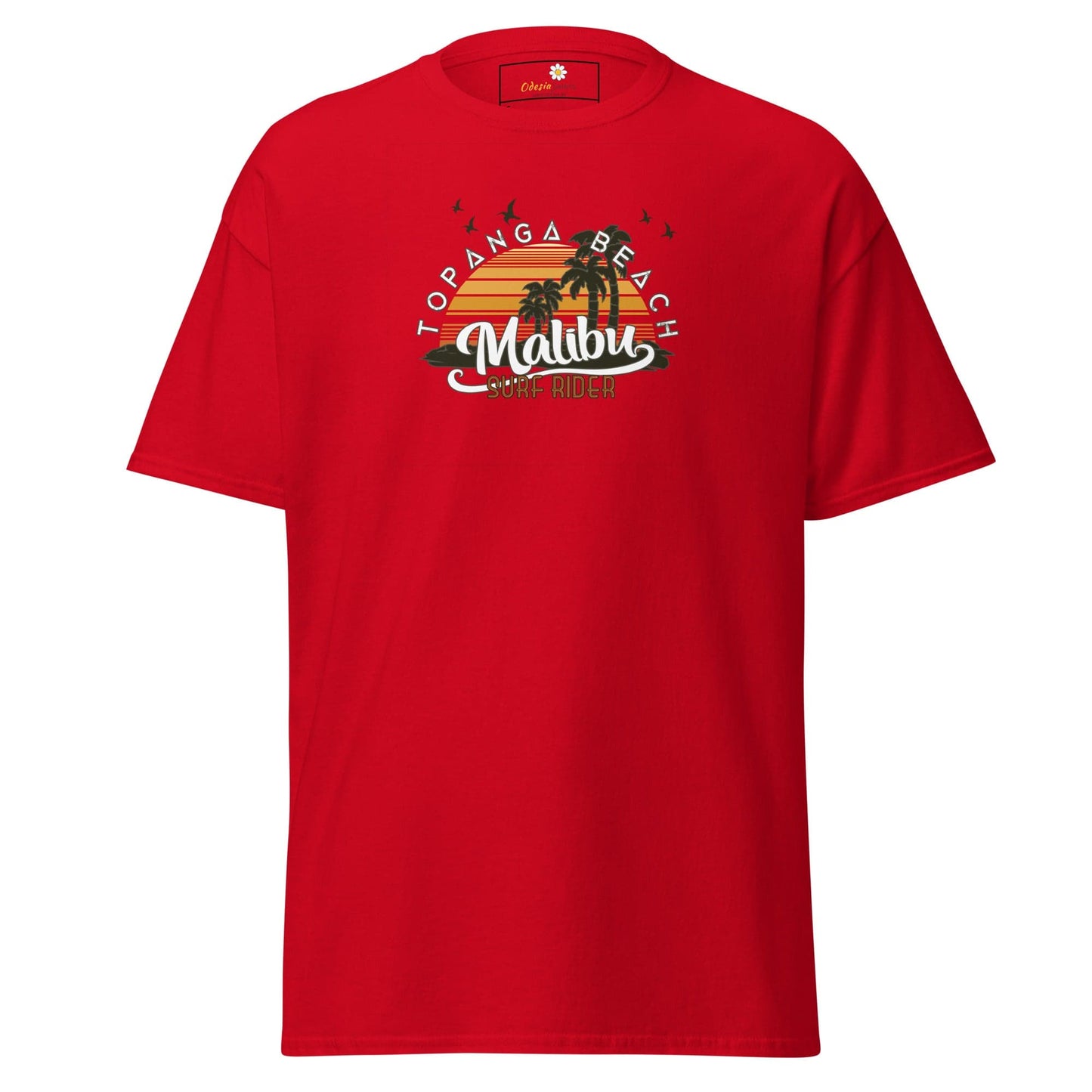 Unisex classic t-shirt - SUMMER MALIBU SURF RIDER - REGULAR - Red / S