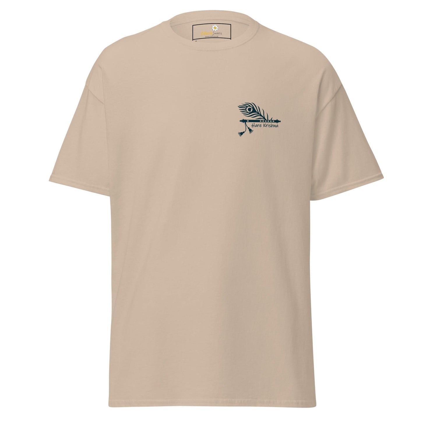 Unisex classic tee - SPIRITUAL KRISHNA’S FLUTE POCKET - REGULAR - Sand / S