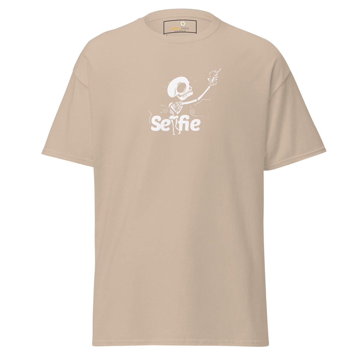 Unisex classic t-shirt - SKULL SELFIE - REGULAR - Sand / S