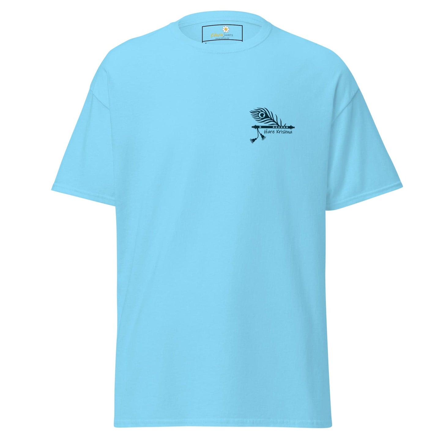Unisex classic tee - SPIRITUAL KRISHNA’S FLUTE POCKET - REGULAR - Sky / S