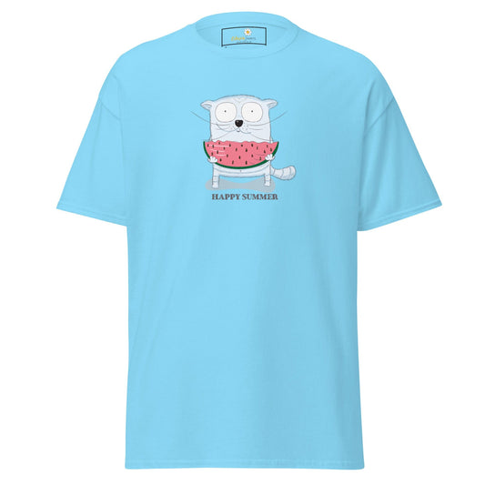Unisex classic t-shirt - FUN ANIMALS HAPPY SUMMER - REGULAR - Sky / S