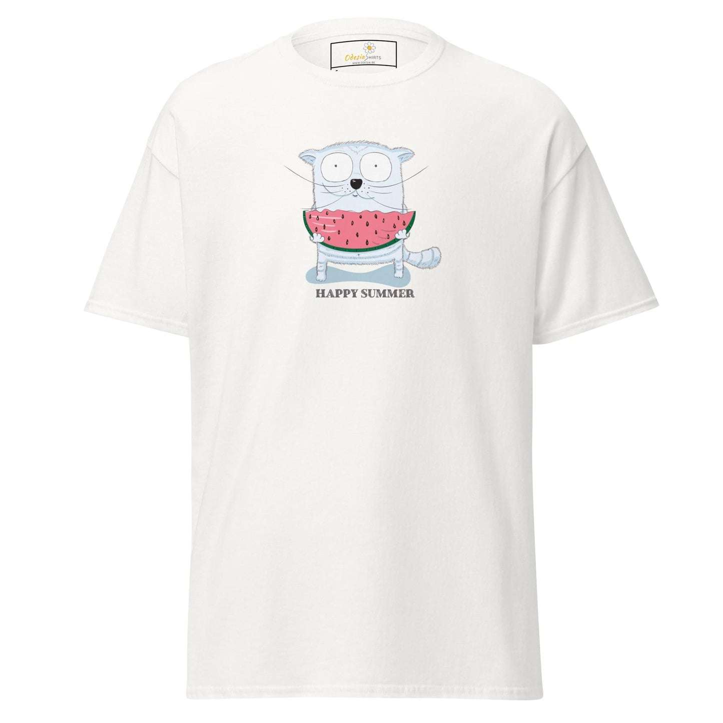 Unisex classic t-shirt - FUN ANIMALS HAPPY SUMMER - REGULAR - White / S