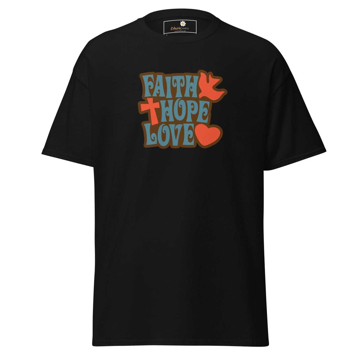 Unisex classic t-shirt - SPIRITUAL FAITH HOPE LOVE - REGULAR - Black / S