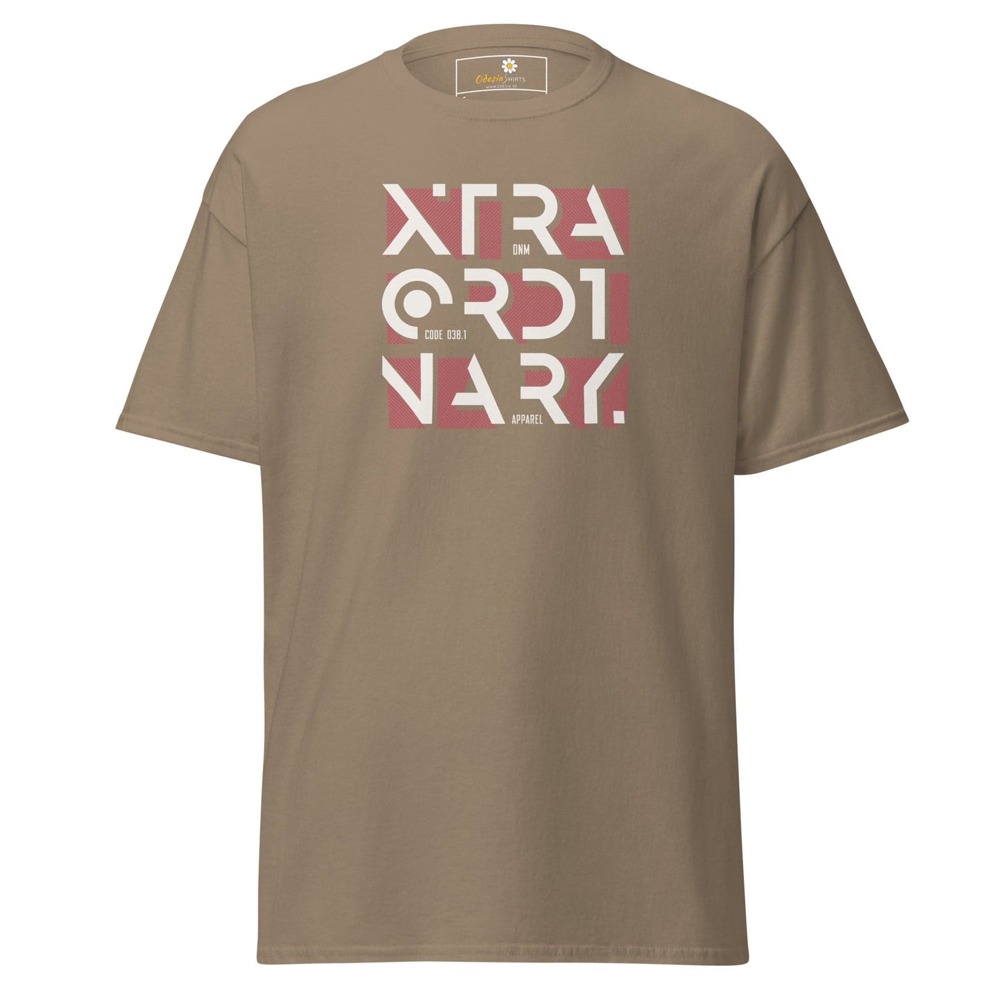 Khaki T-shirt with Extraordinary graphic from T-SHIRT DESIGN TEE for Men and Women
