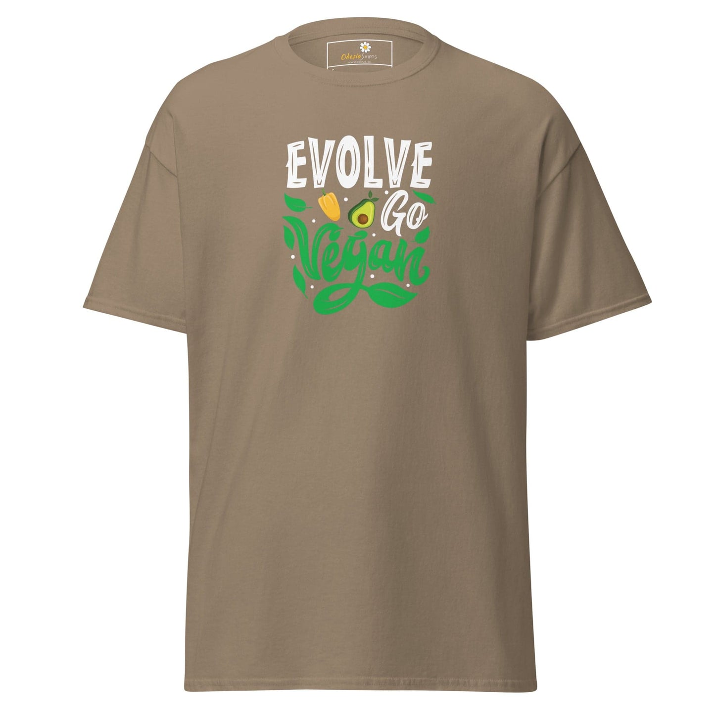 Unisex classic t-shirt - VEGAN EVOLVE GO VEGAN - REGULAR - Brown Savana / S