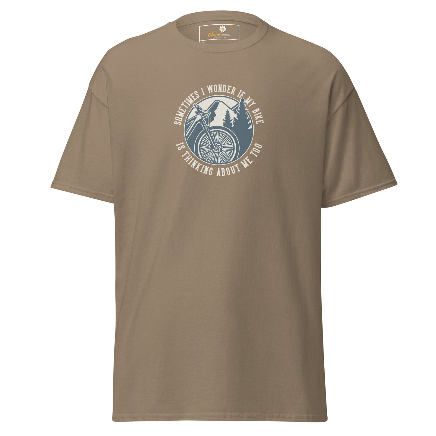 Unisex classic t-shirt - ADVENTURE SPORT CIRCLE BIKE WONDERING - REGULAR - Brown Savana / S