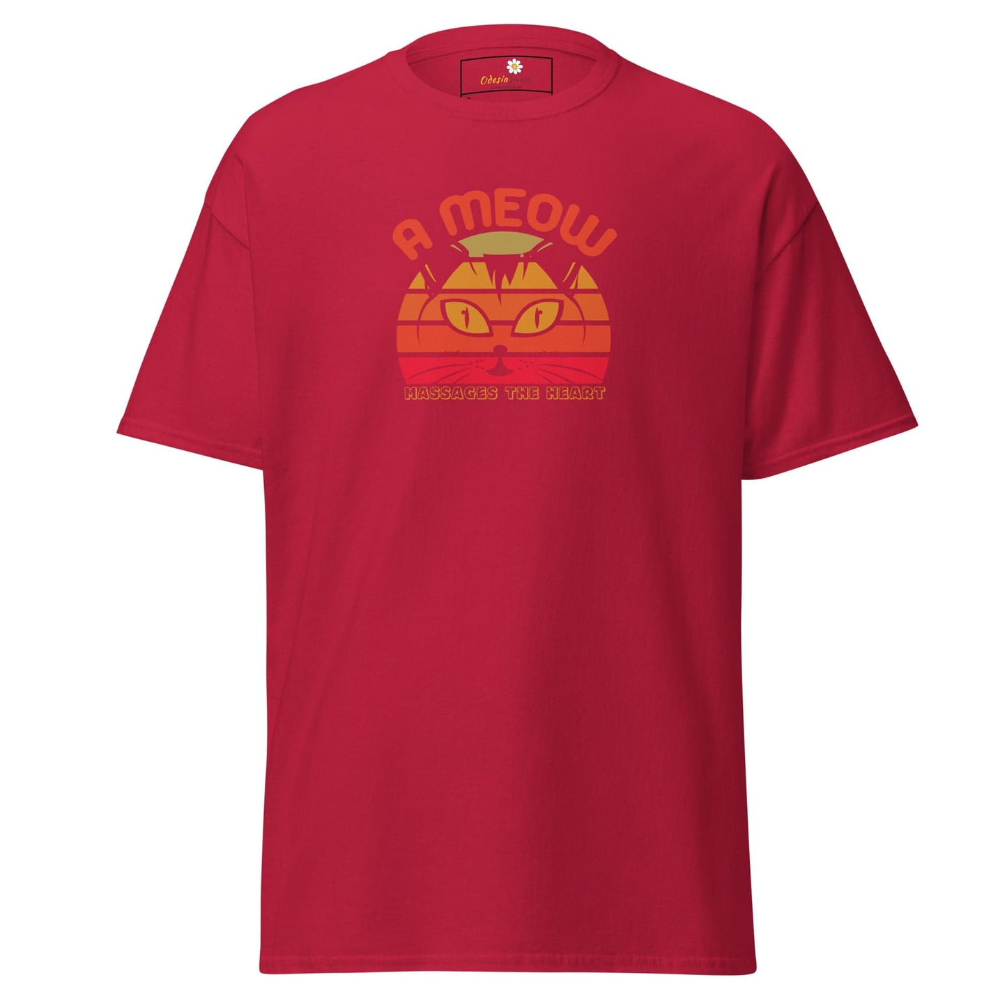 Unisex classic t-shirt - ANIMALS A CAT MASSAGES HEART - REGULAR - Cardinal / S