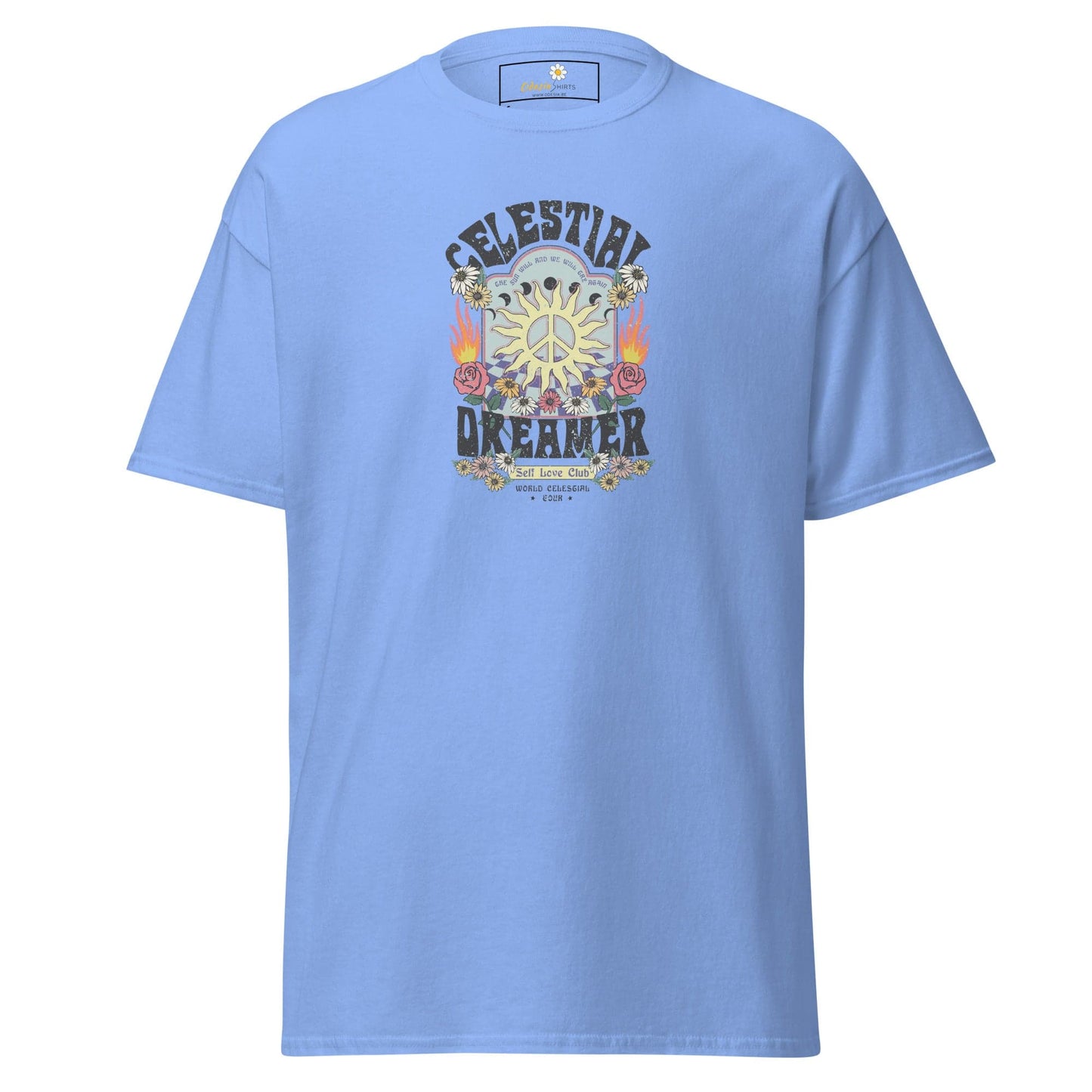 Unisex classic t-shirt - NATURE CELESTIAL FLOWERS - REGULAR - Carolina Blue / S