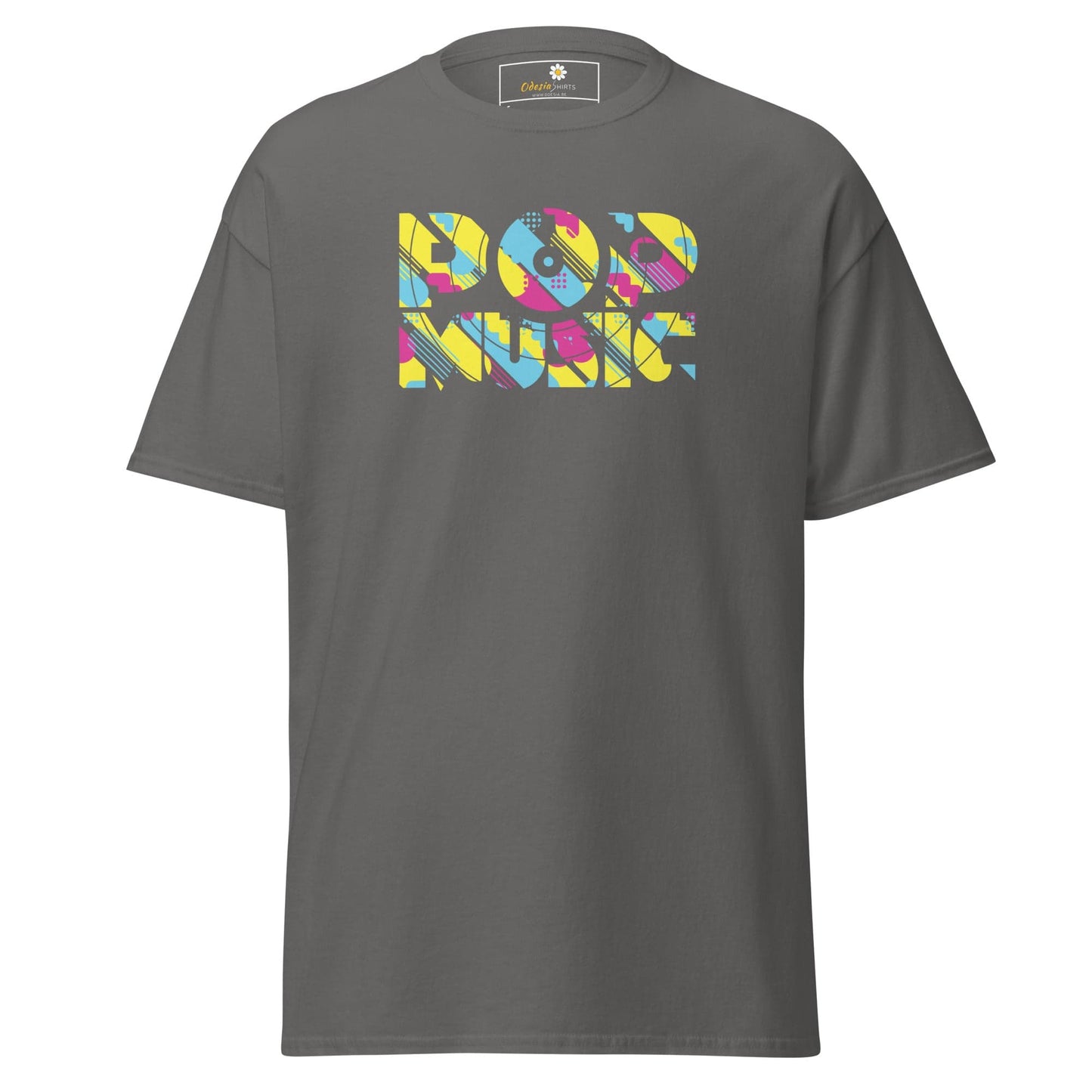 Unisex classic t-shirt - MUSIC POP VINTAGE - REGULAR - Charcoal / S