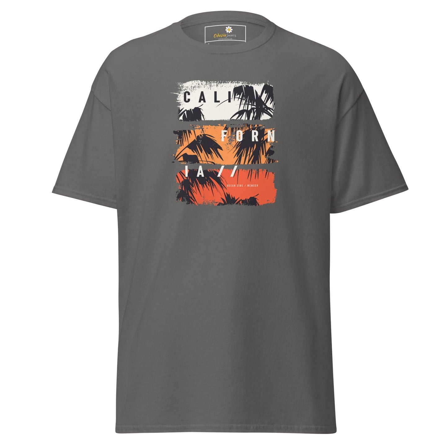 Gray T-shirt with California graphic for men and women available in sizes S to XL
