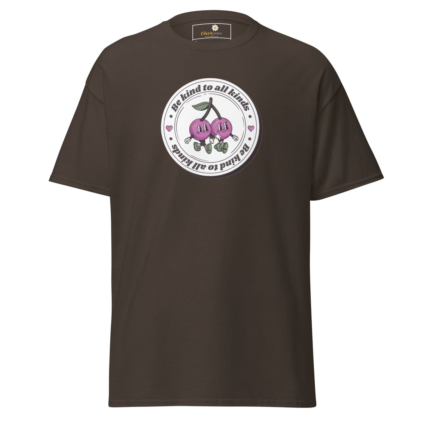 Unisex classic t-shirt - VEGAN POSITIVE BE KIND TO ALL - REGULAR - Dark Chocolate / S