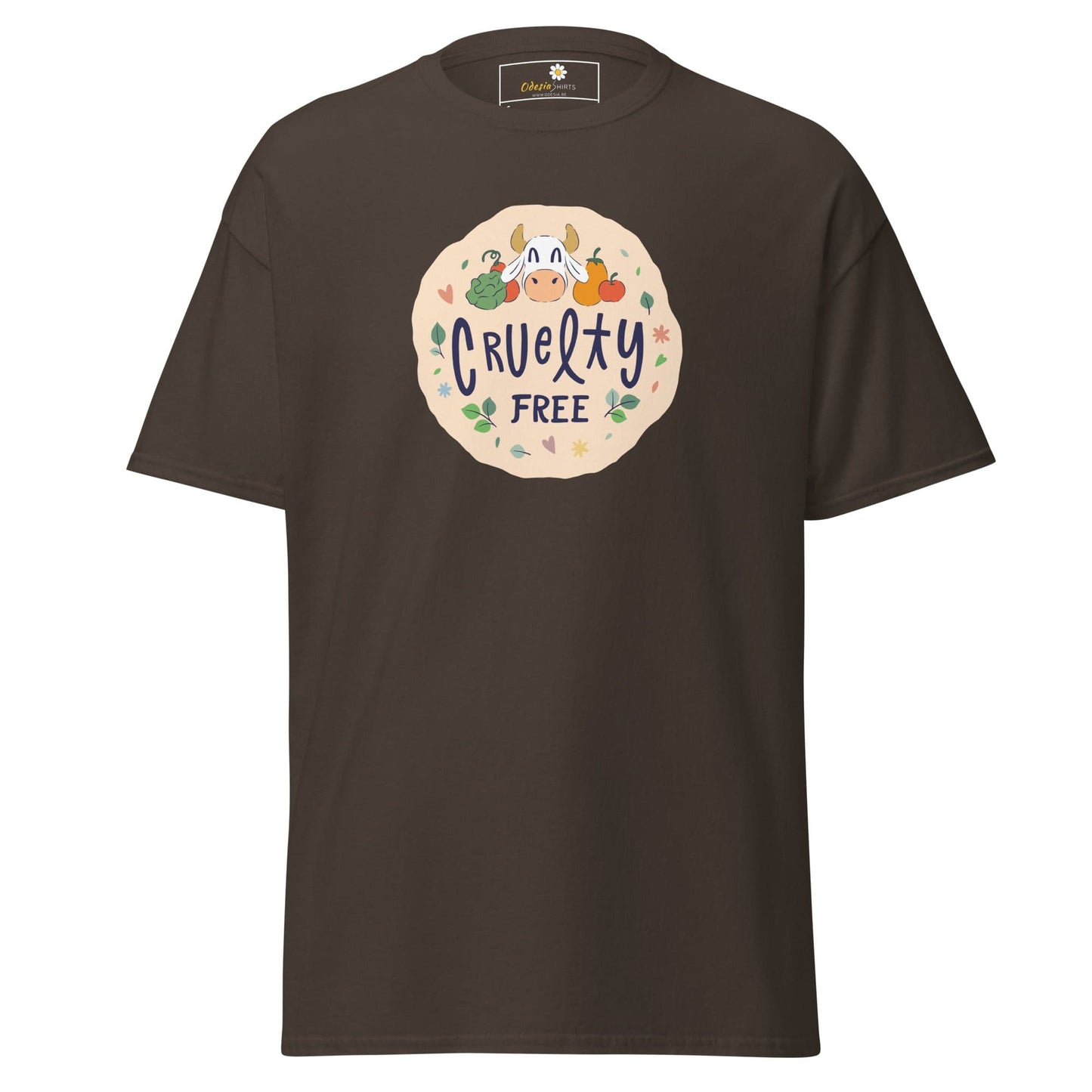 Unisex classic t-shirt - VEGAN CRUELTY FREE - REGULAR - Dark Chocolate / S