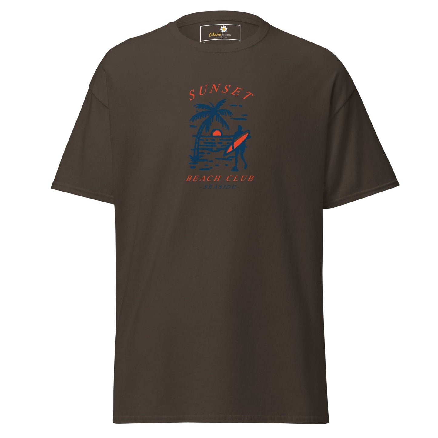 Unisex classic t-shirt - SUMMER SUNSET BEACHT CLUB - REGULAR - Dark Chocolate / S