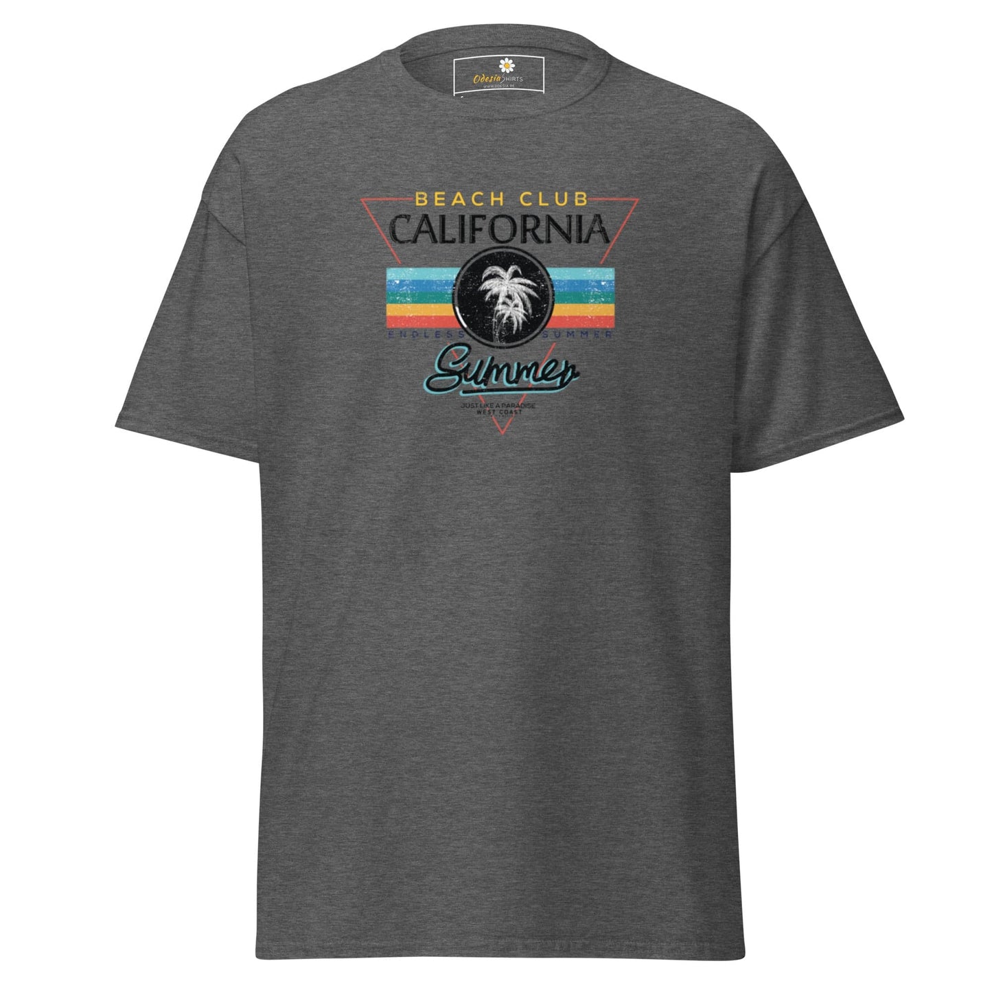 Gray T-shirt with beach club design from T-SHIRT DESIGN TEE for men and women