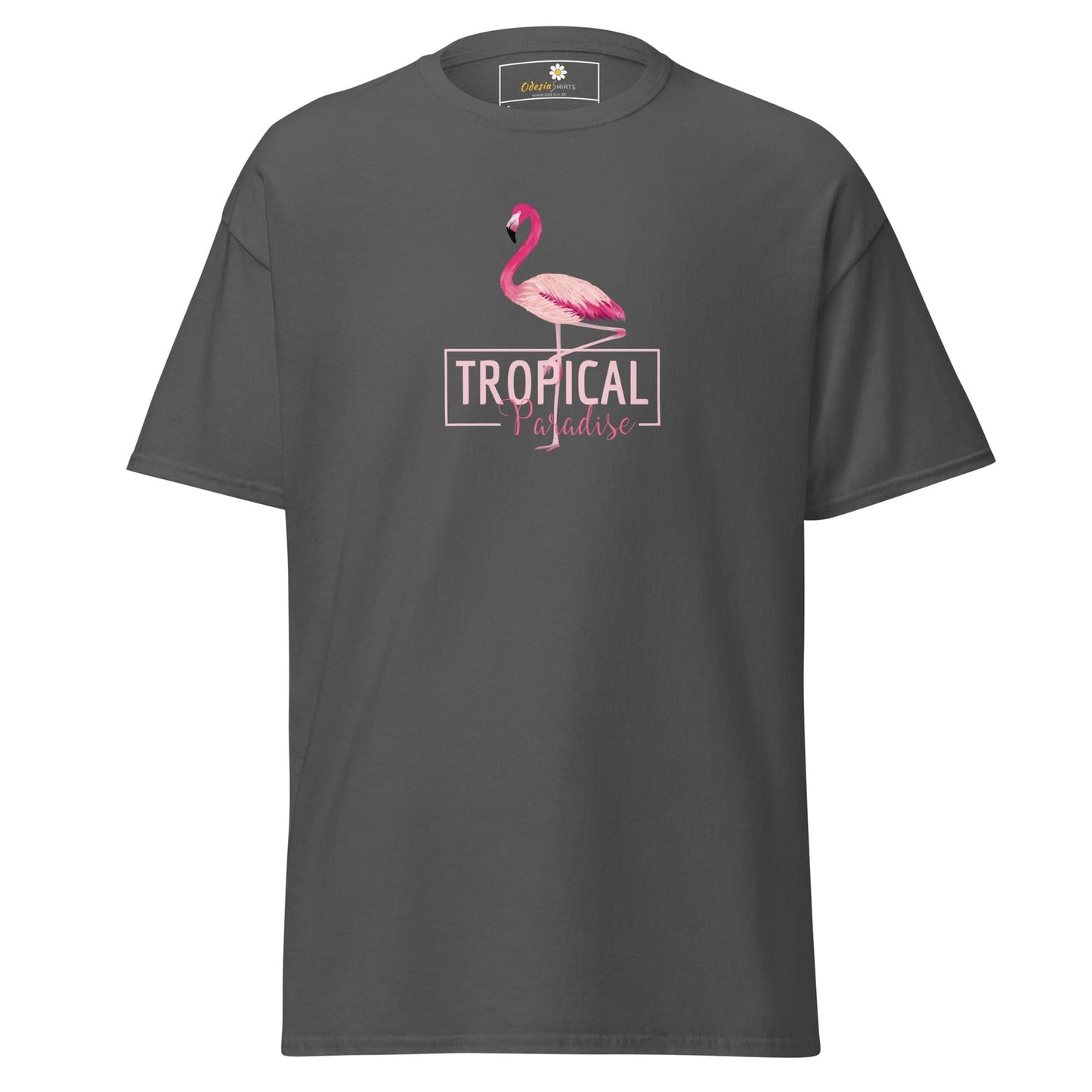 Unisex classic t-shirt - WILD LIFE PARADISE FLAMINGO - REGULAR - Dark Heather / S