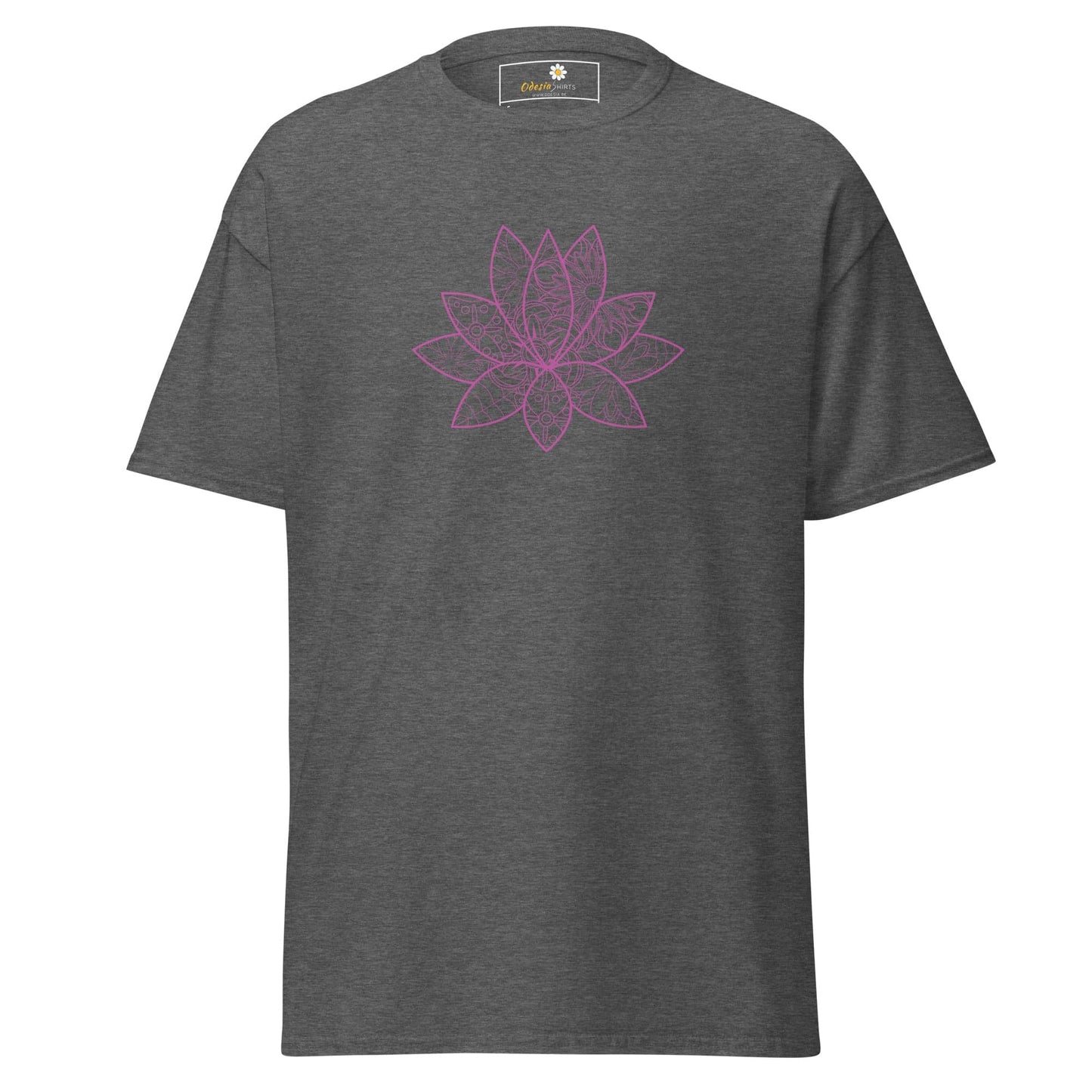 Unisex classic t-shirt - NATURE SPIRITUAL LOTUS FLOWER - REGULAR - Dark Heather / S