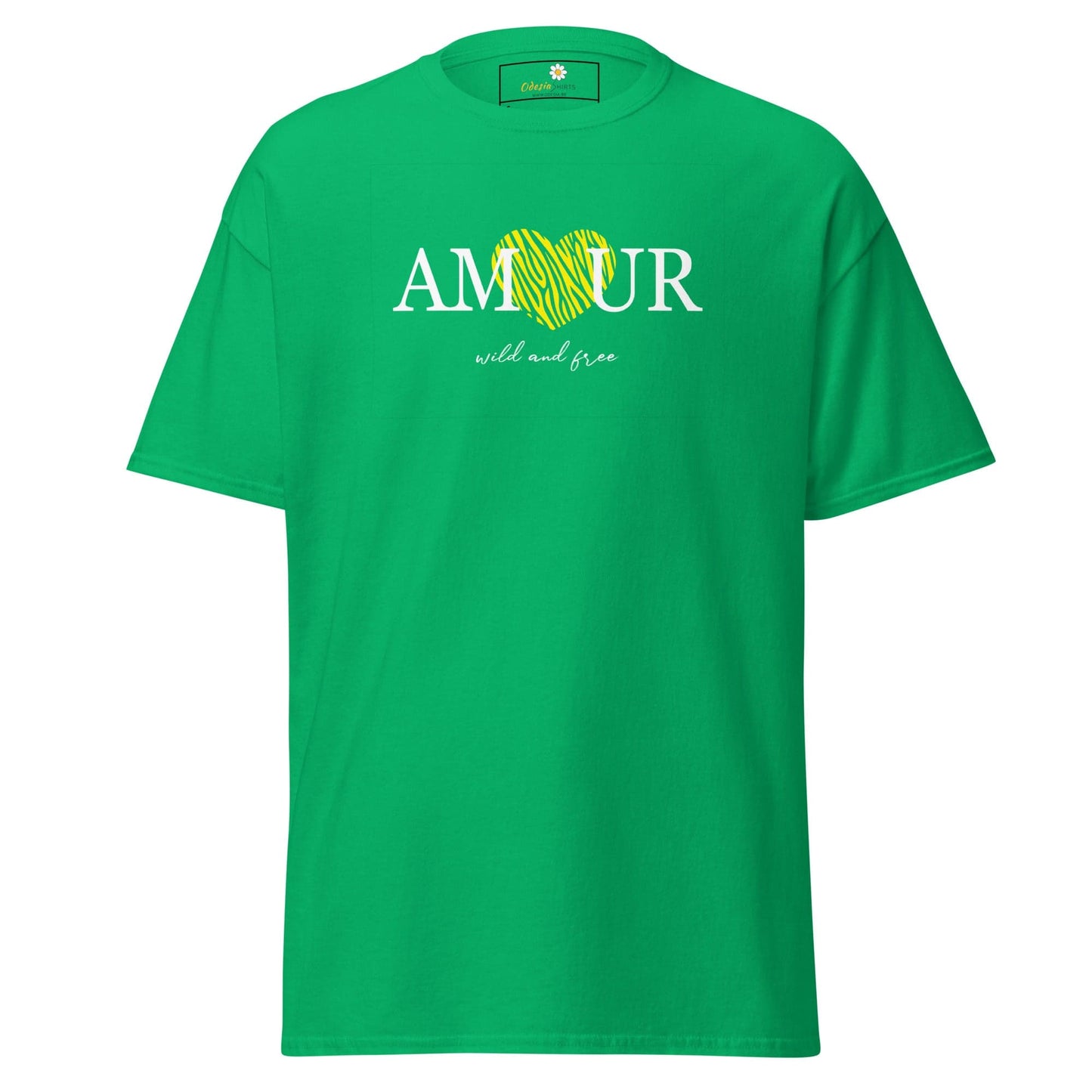 Unisex classic t-shirt TEXT AMOUR WILD N FREE - REGULAR - Irish Green / S