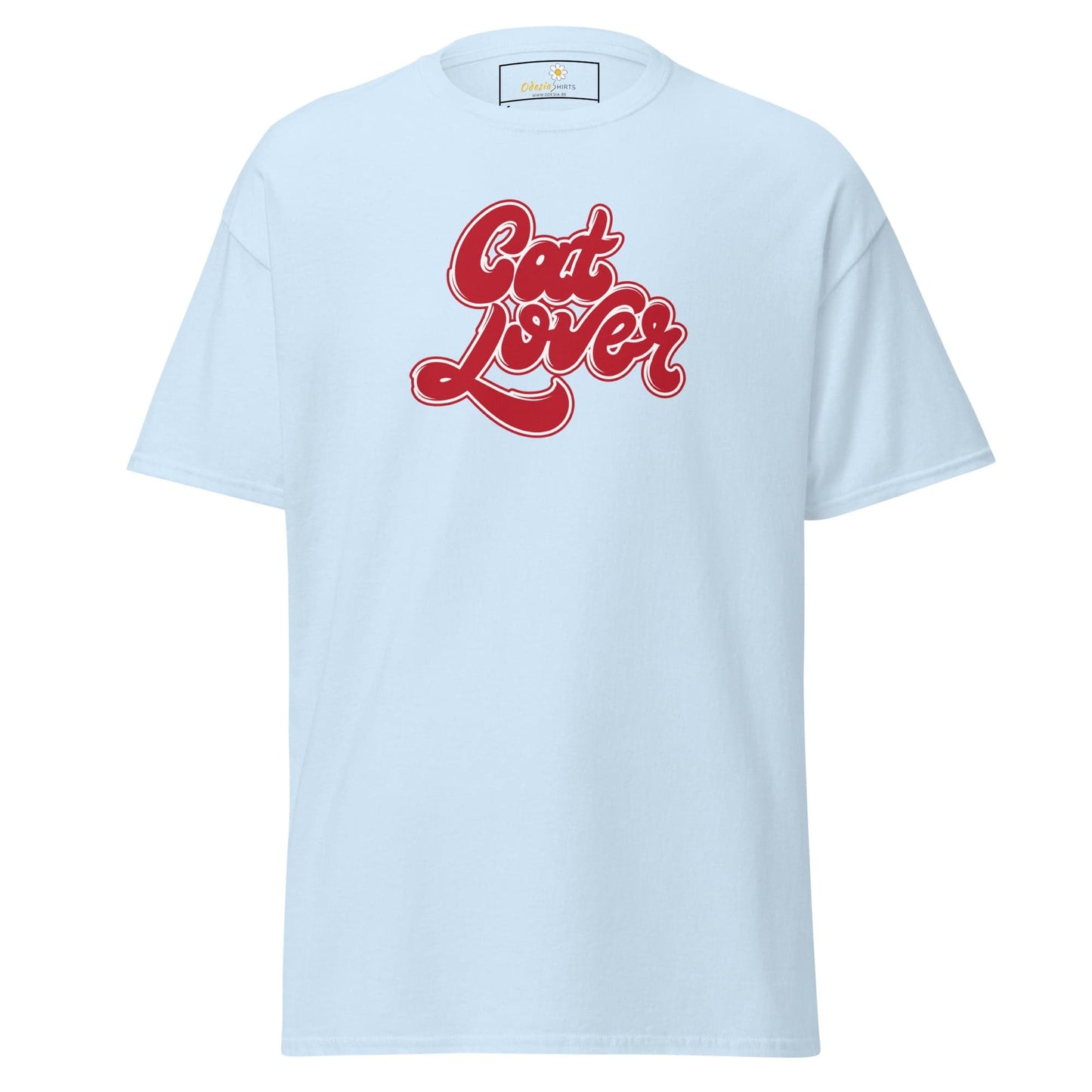 Light blue Cat Lover T-shirt displayed in T-SHIRT DESIGN TEE for Men and Women
