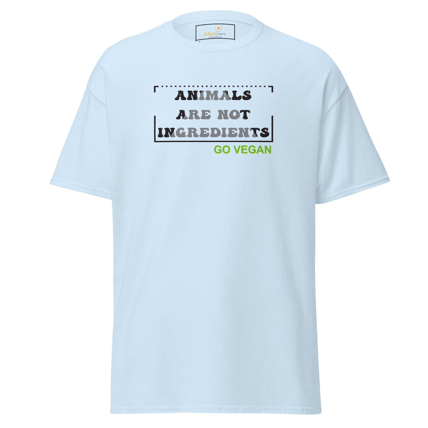 Unisex classic t-shirt - VEGAN ANIMALS NO INGREDIENTS - REGULAR - Light Blue / S