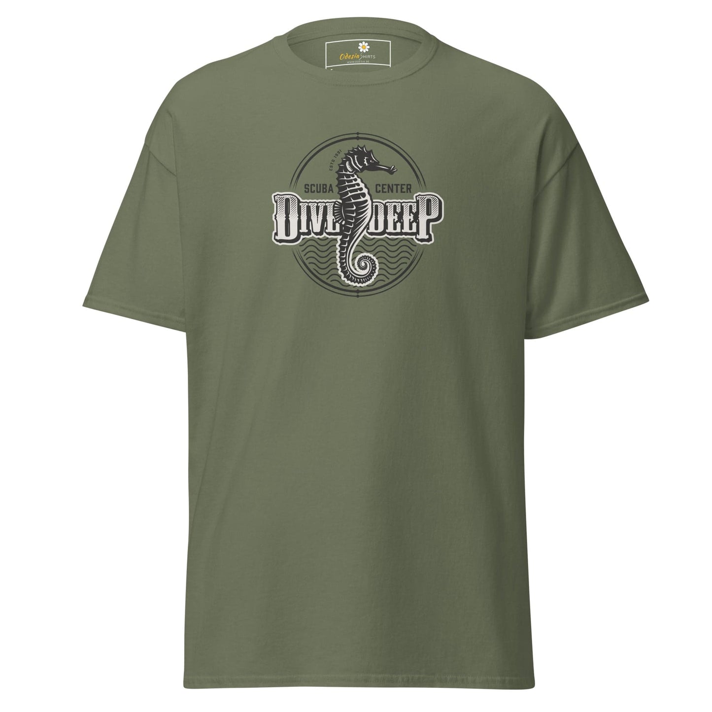 Unisex classic t-shirt - SEALIFE SEA HORSE DIVE DEEP - REGULAR - Military Green / S