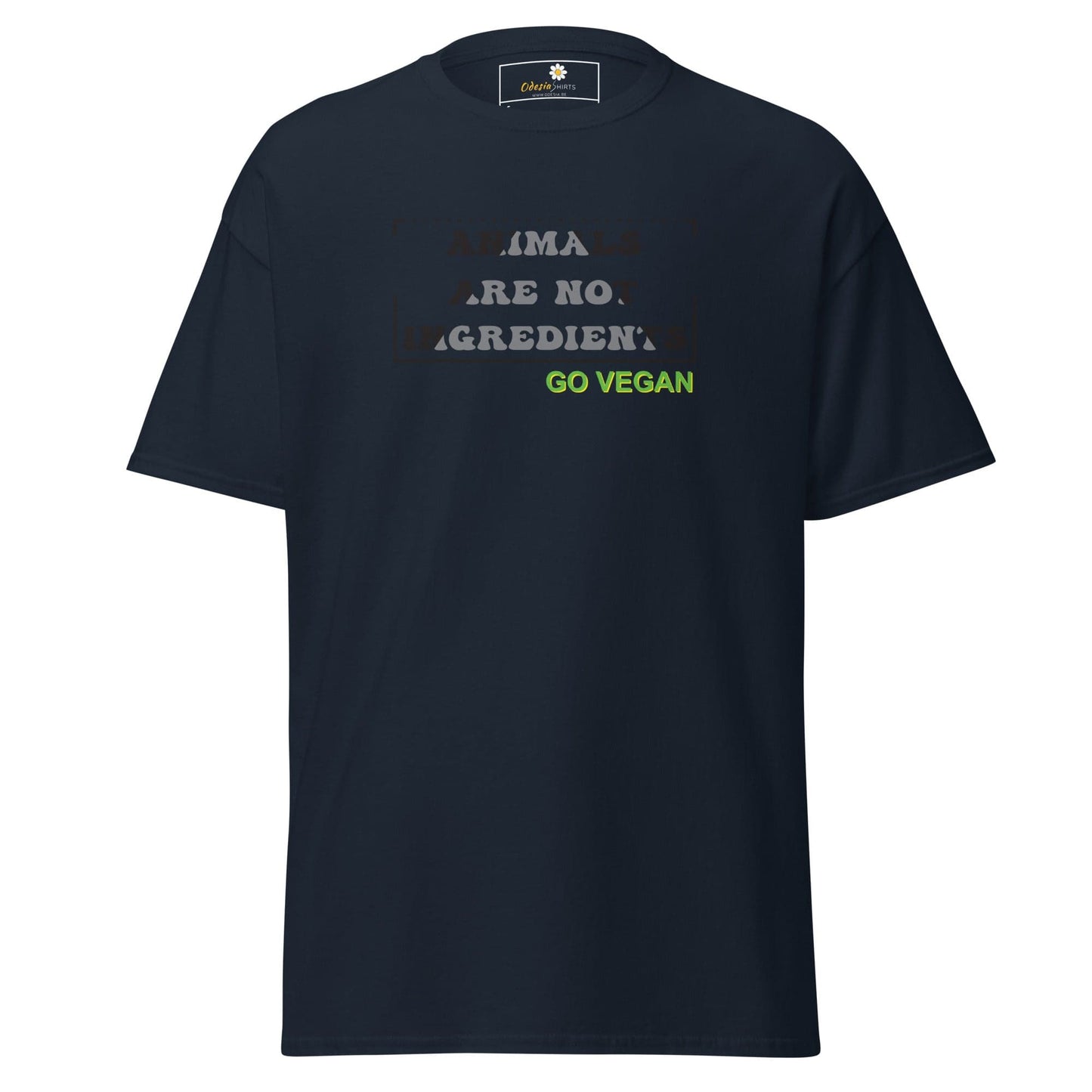 Unisex classic t-shirt - VEGAN ANIMALS NO INGREDIENTS - REGULAR - Navy / S