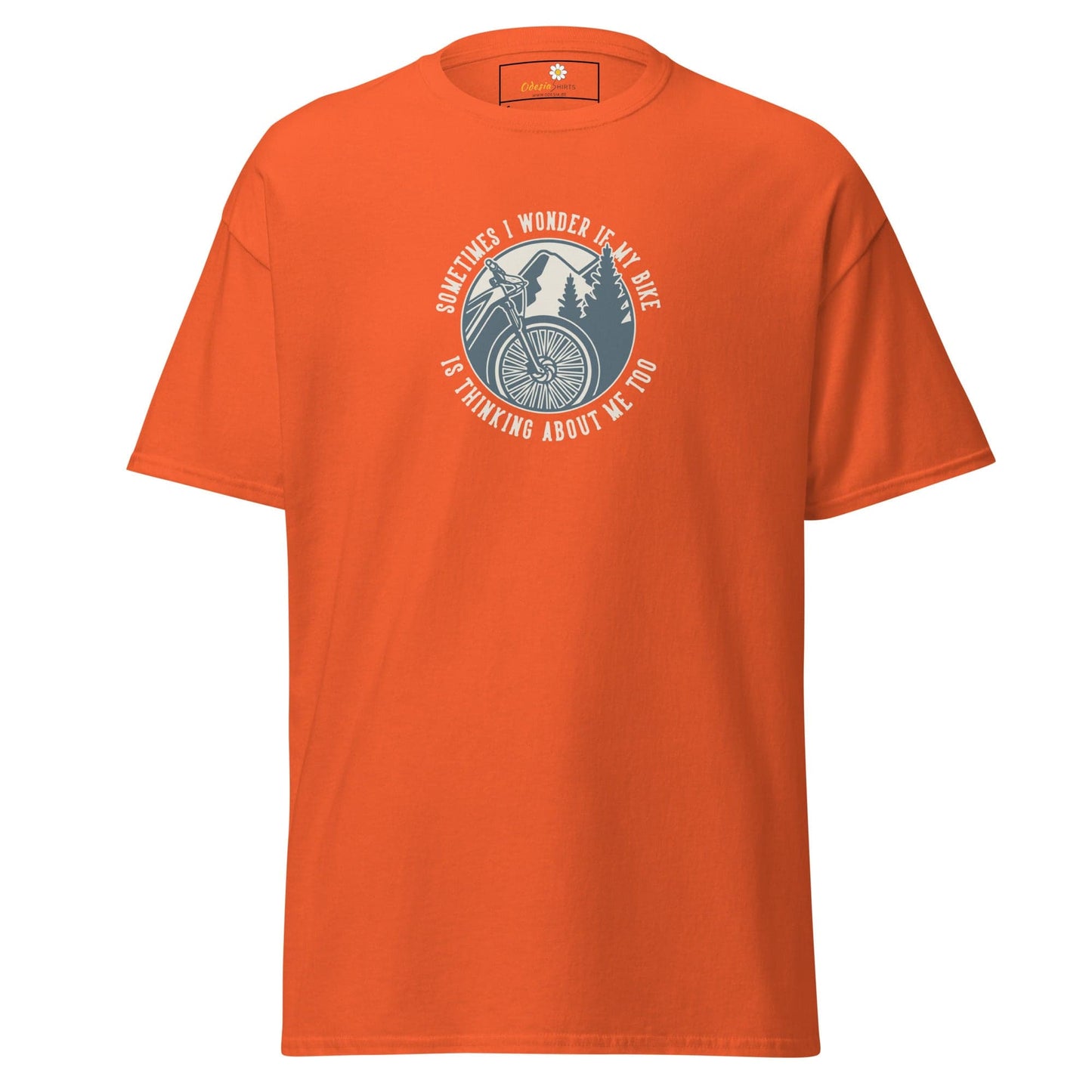 Unisex classic t-shirt - ADVENTURE SPORT CIRCLE BIKE WONDERING - REGULAR - Orange / S
