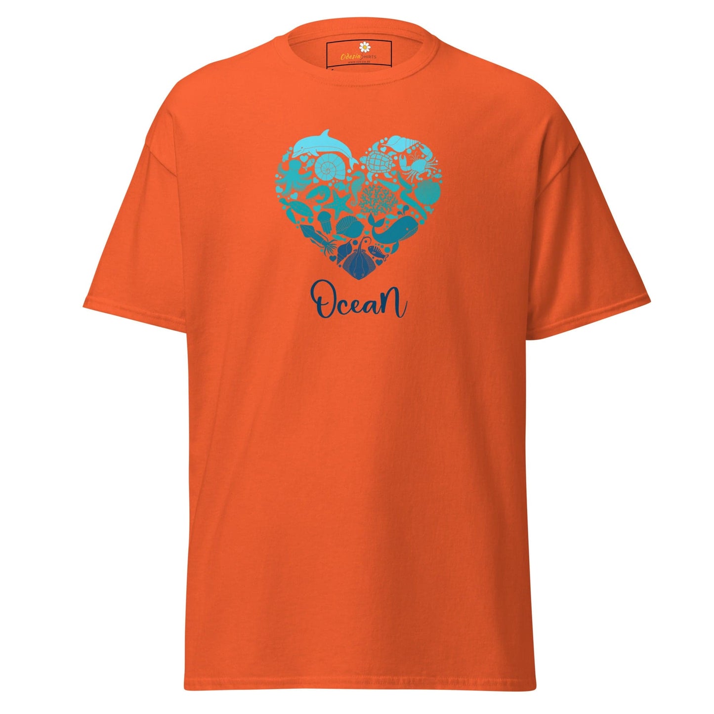 Unisex classic t-shirt - FANTASY SEALIFE HEART OCEAN - REGULAR - Orange / S