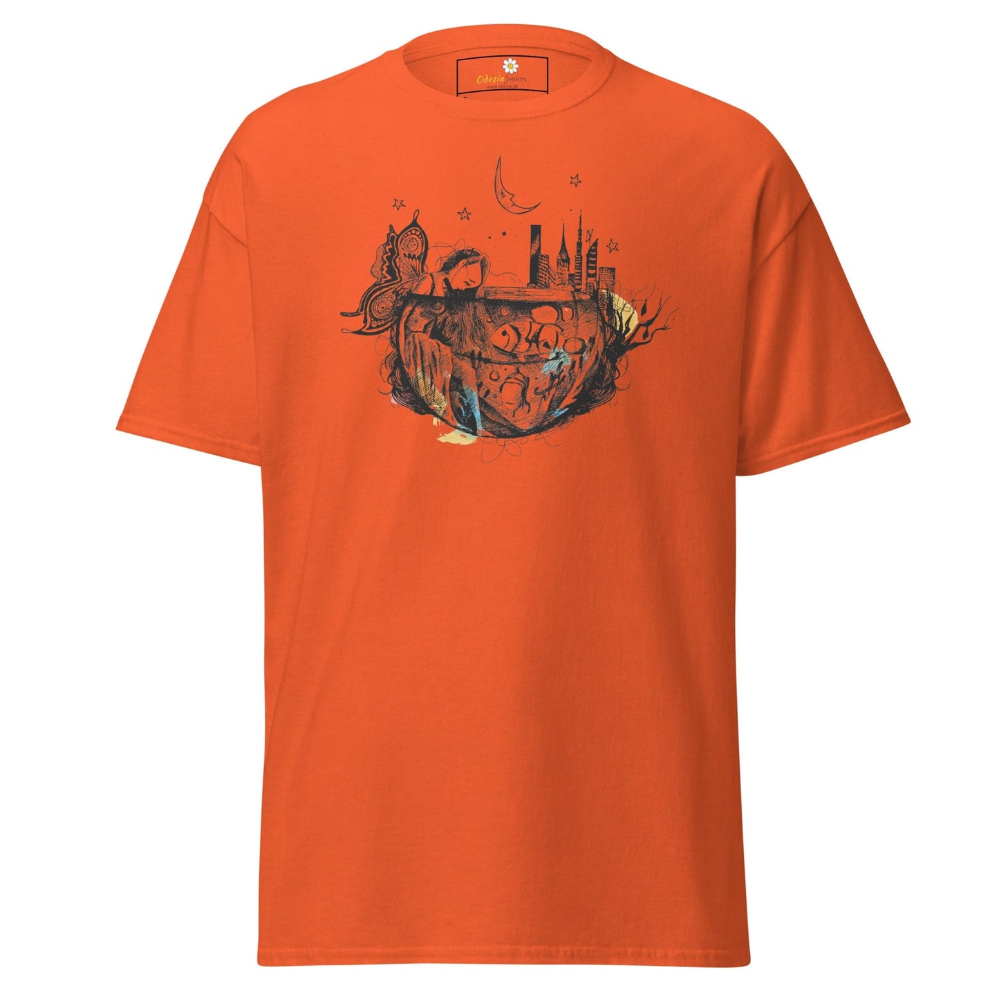 Unisex classic t-shirt - FANTASY GIRL FISHBOWL - REGULAR - Orange / S