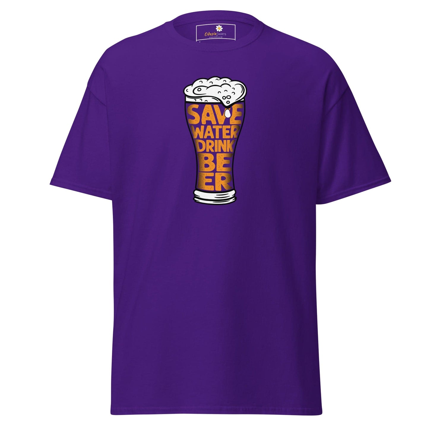 Unisex classic t-shirt - FUN SAVE WATER DRINK BEER - REGULAR - Purple / S