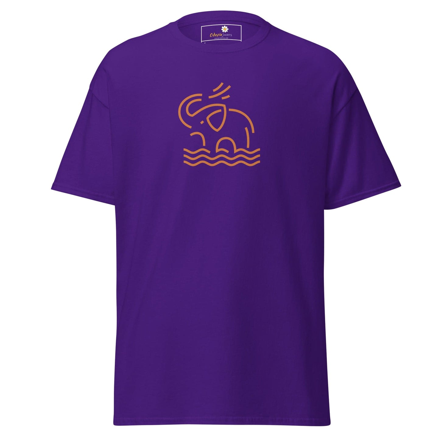 Unisex classic t-shirt - WILD LIFE ELEPHANT ORANGE - REGULAR - Purple / S