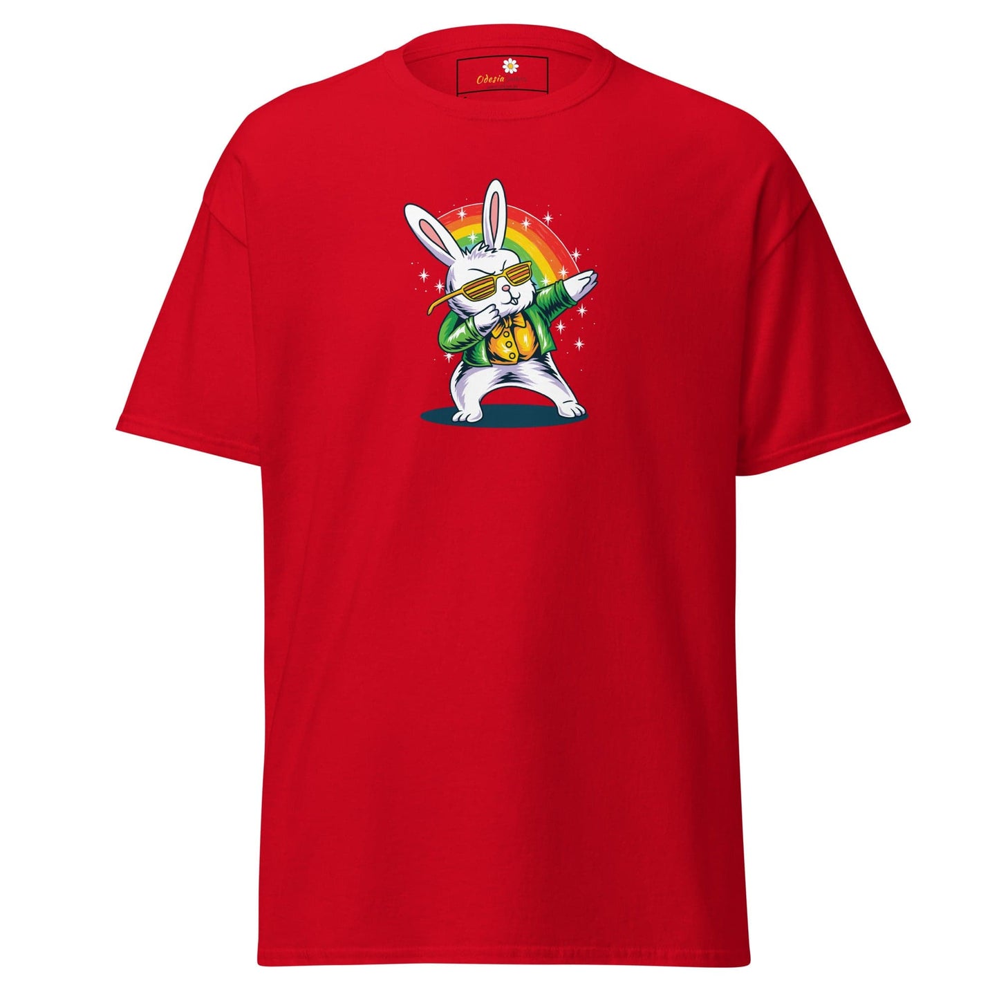 Unisex classic t-shirt - FUN DANCING RABBIT - REGULAR - Red / S