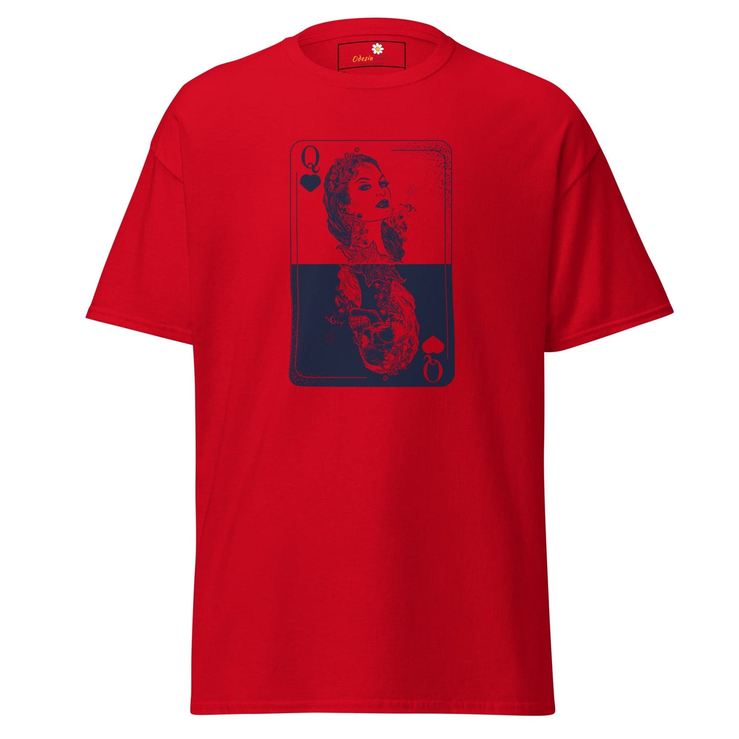 Red T-shirt with playing card graphic from T-SHIRT DESIGN TEE for Men and Women